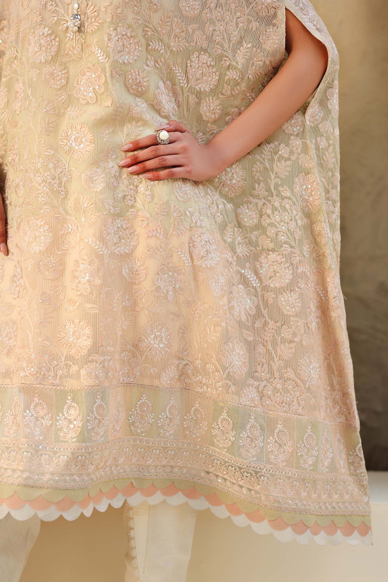 Embroidered Chiffon Fabric (2Pcs) | LF-817 - Image 8