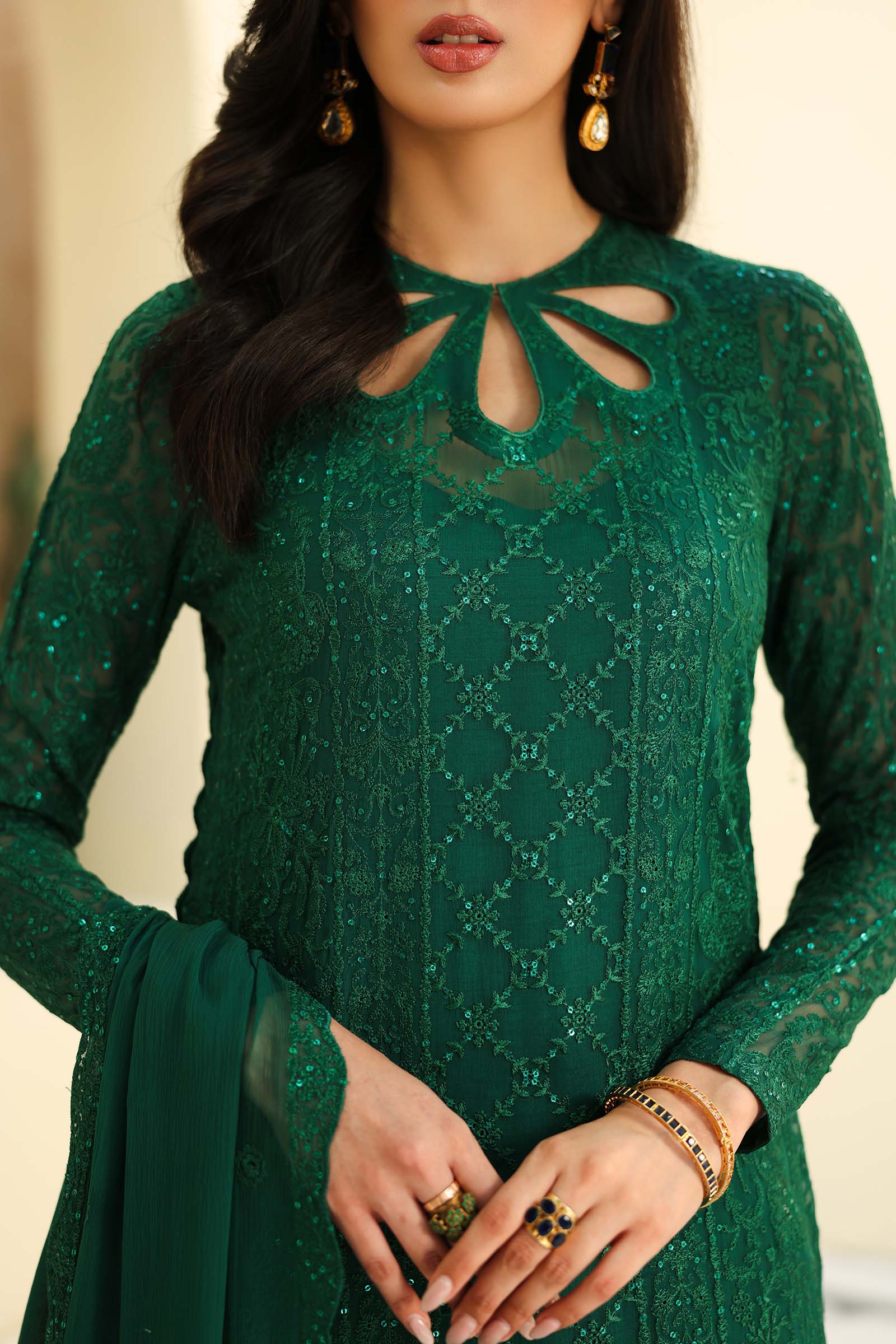 Embroidered Chiffon Fabric (2Pcs) | LF-818 - Image 4