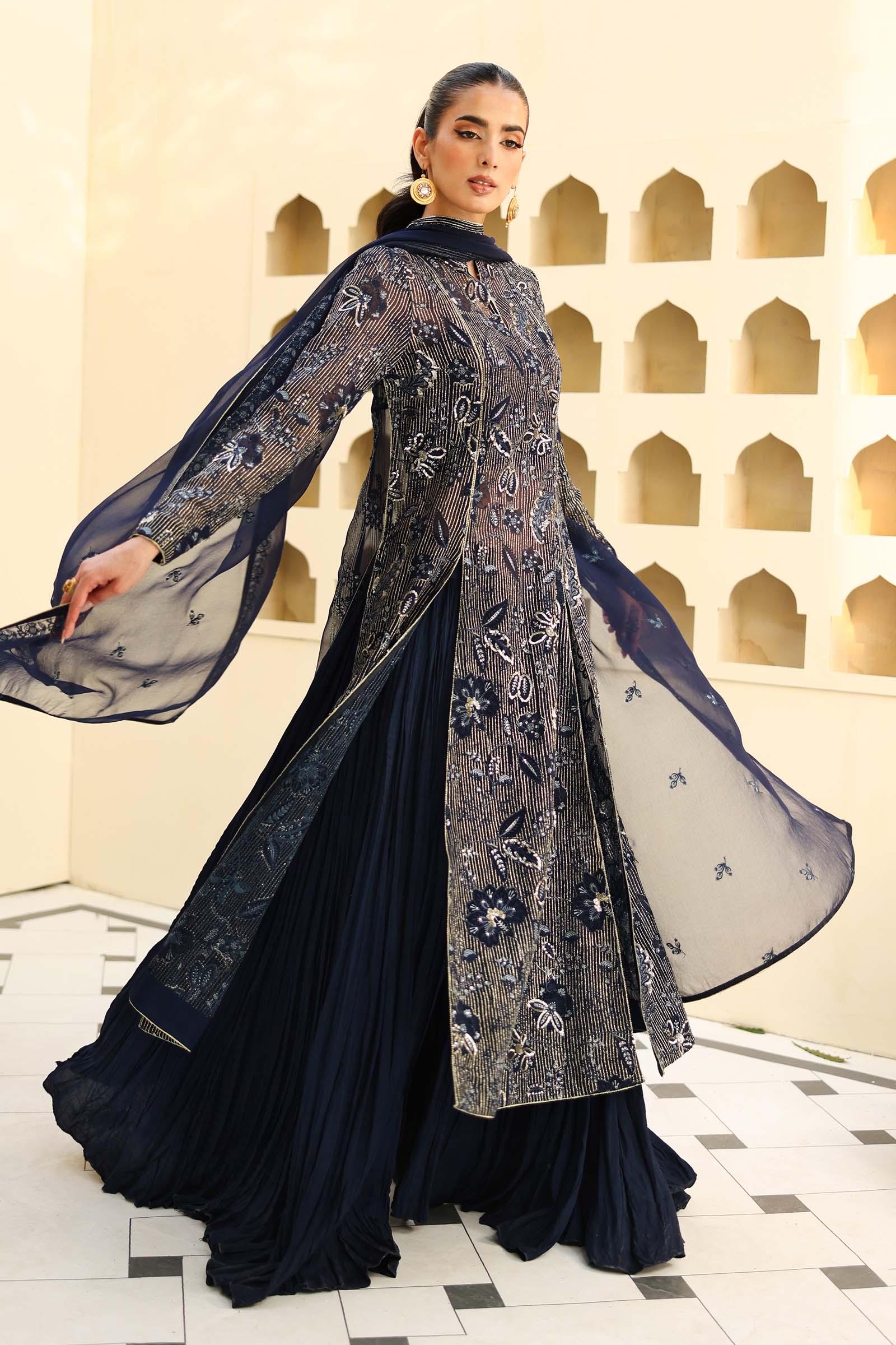 Embroidered Chiffon Fabric (3Pcs) | LF-819 - Image 8