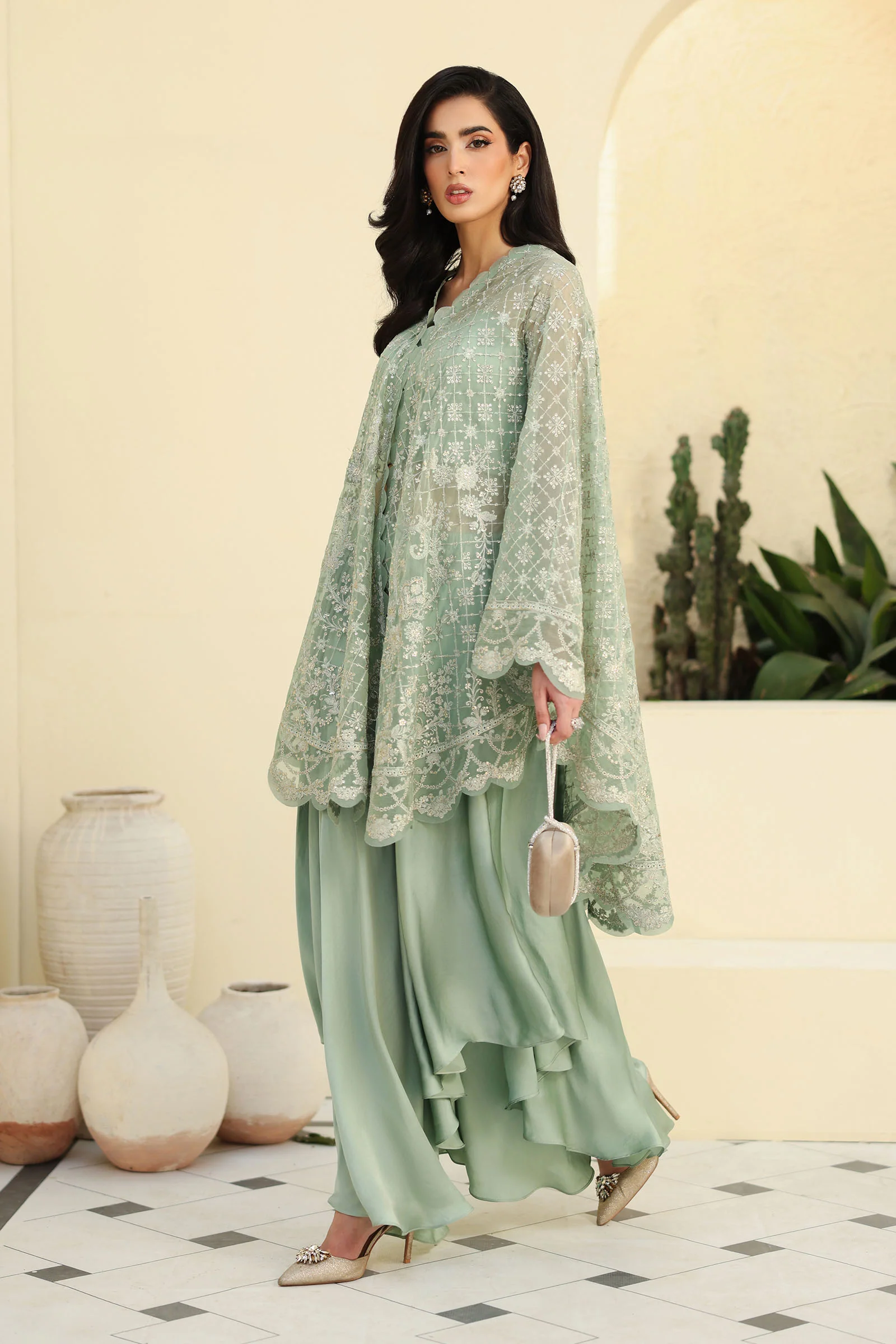 Embroidered Chiffon Fabric (1Pc) | LF-820 - Image 4