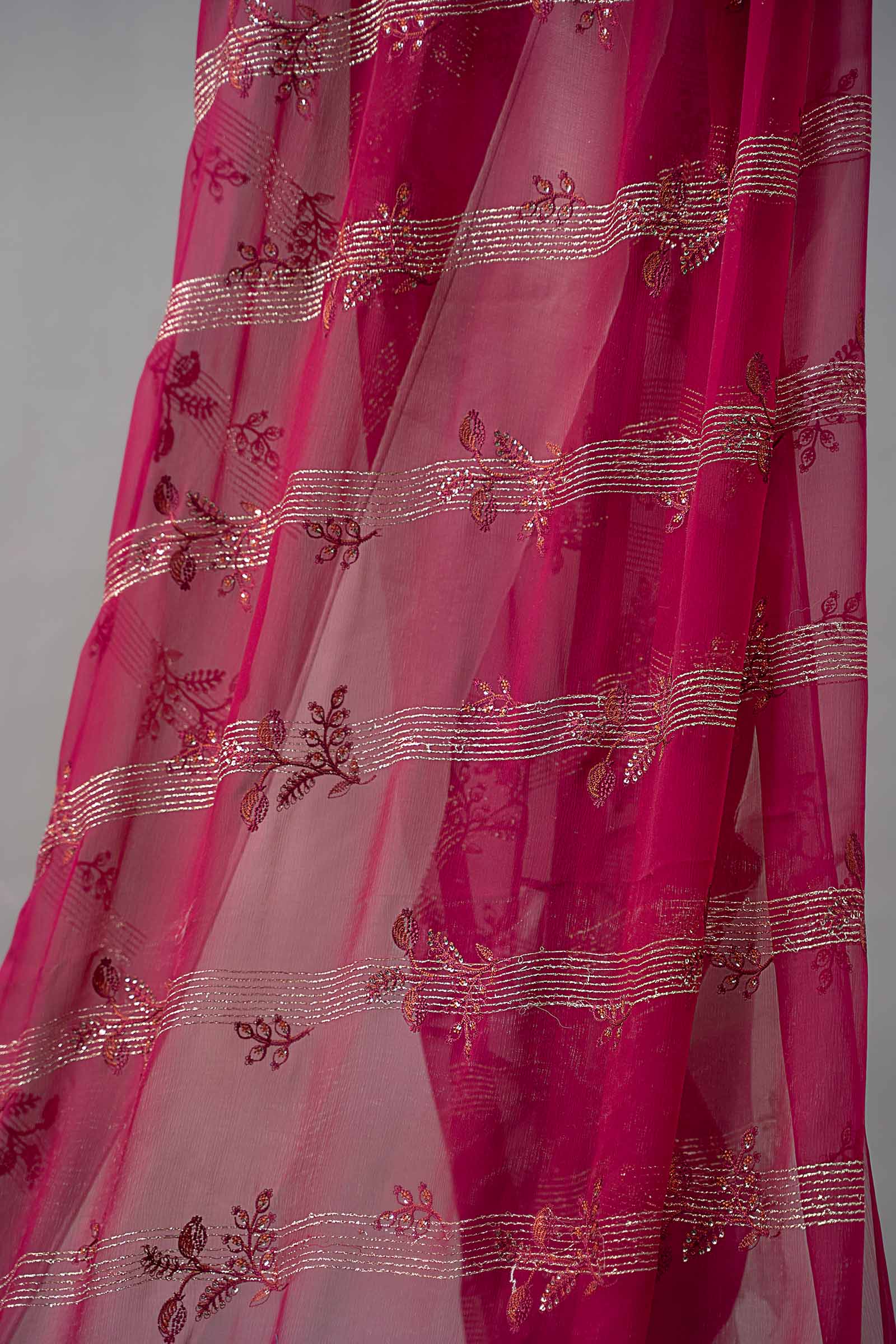 Embroidered Chiffon Fabric (3Pcs) | LF-821 - Image 13