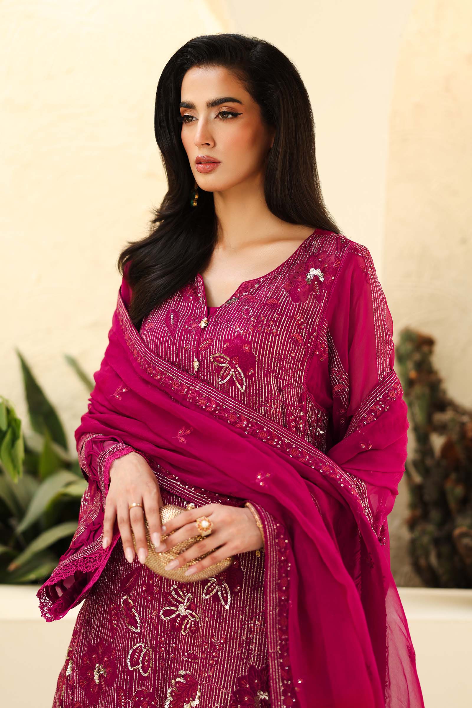Embroidered Chiffon Fabric (3Pcs) | LF-821 - Image 2