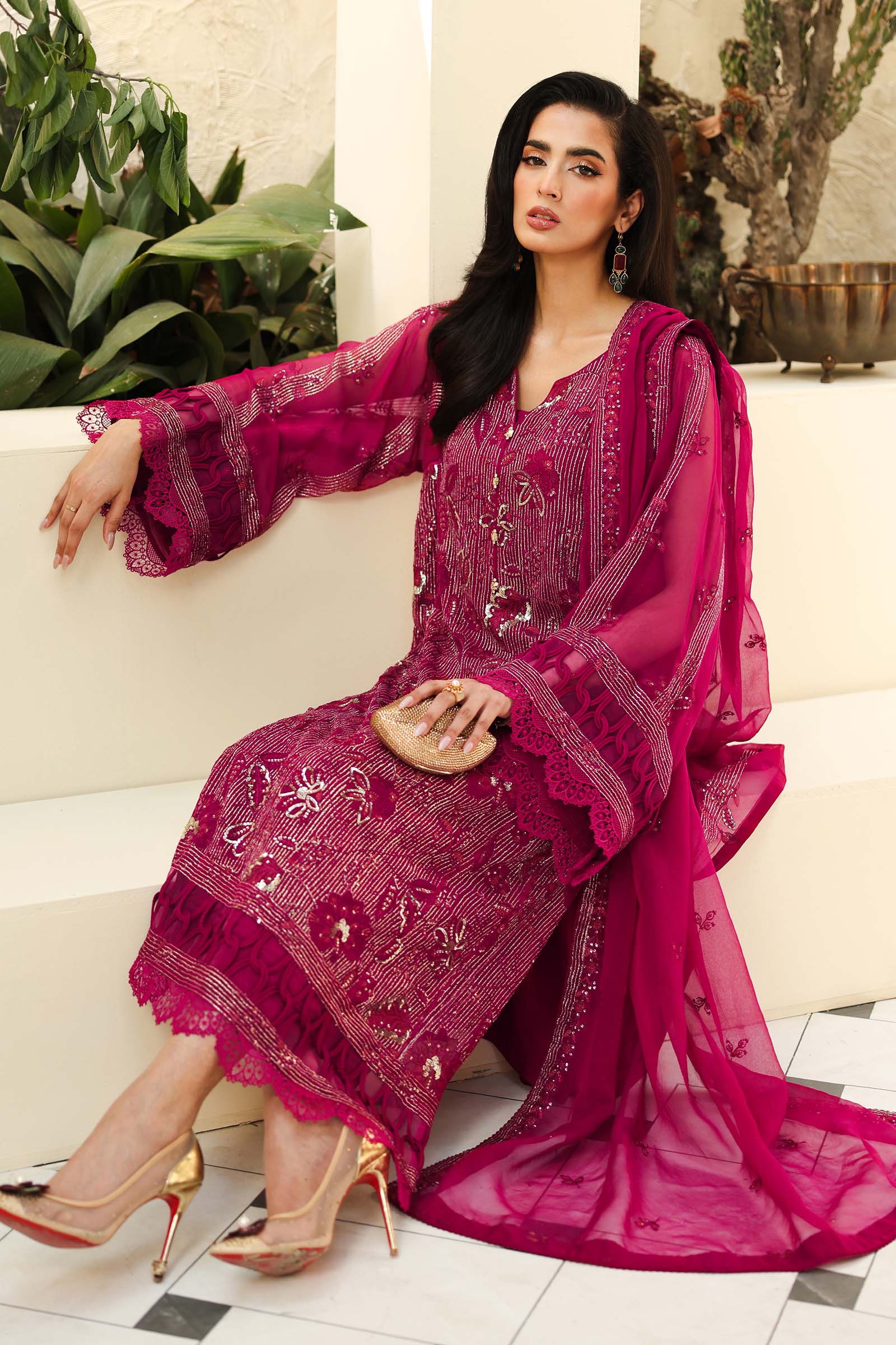 Embroidered Chiffon Fabric (3Pcs) | LF-821 - Image 3
