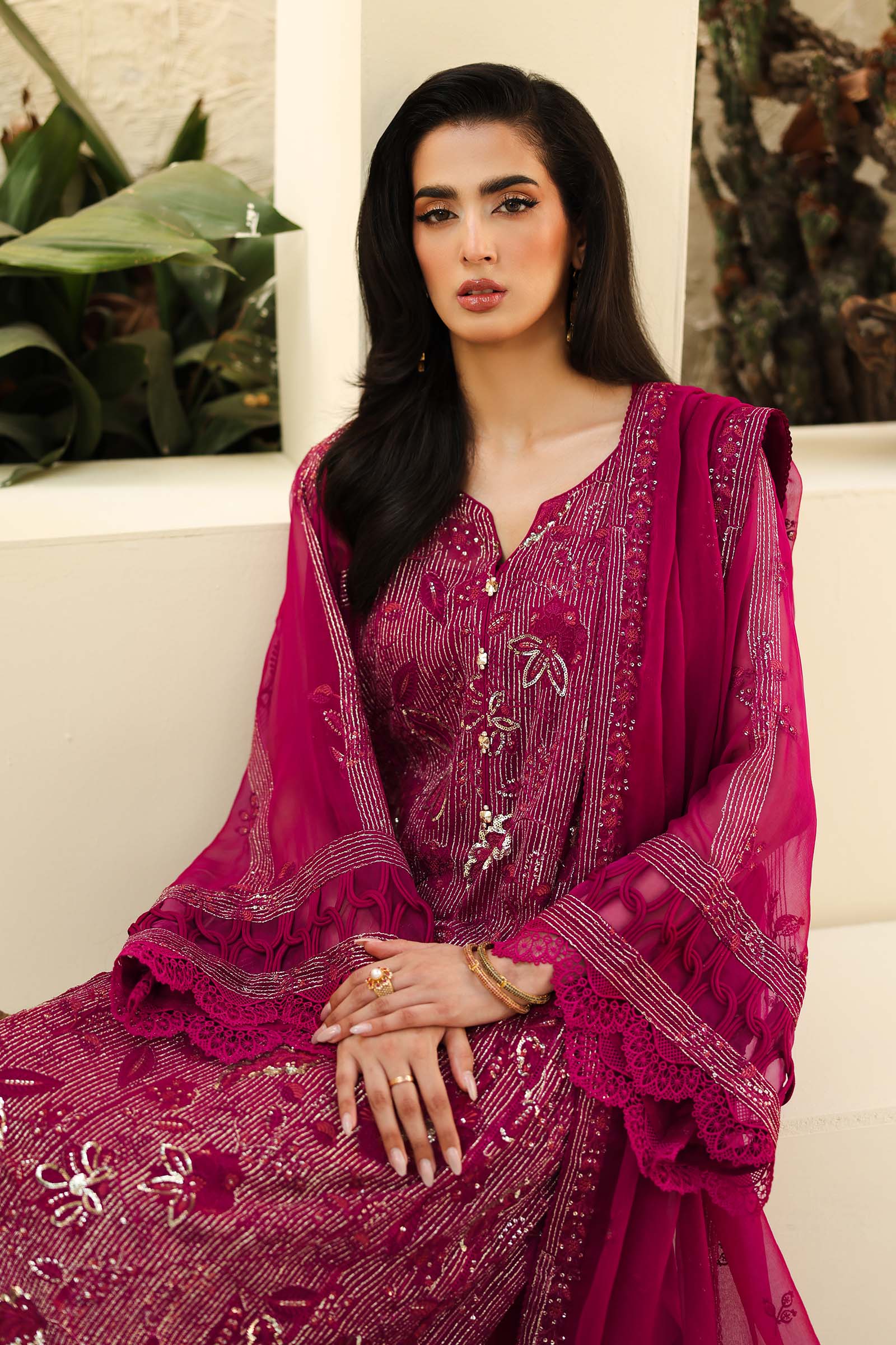 Embroidered Chiffon Fabric (3Pcs) | LF-821 - Image 4