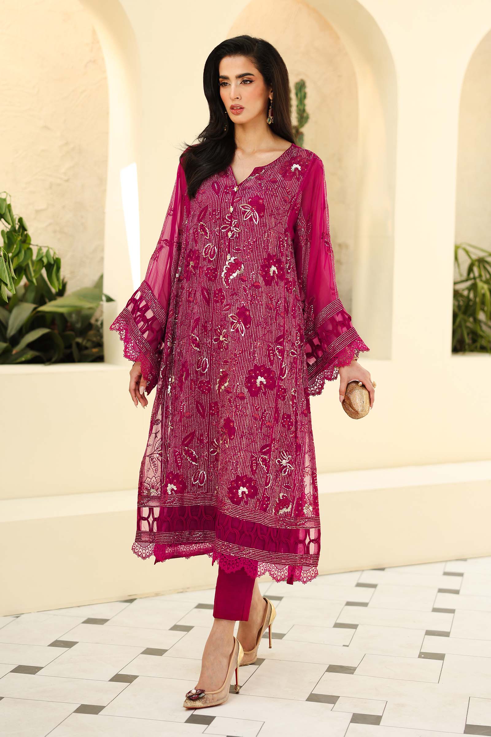 Embroidered Chiffon Fabric (3Pcs) | LF-821 - Image 6