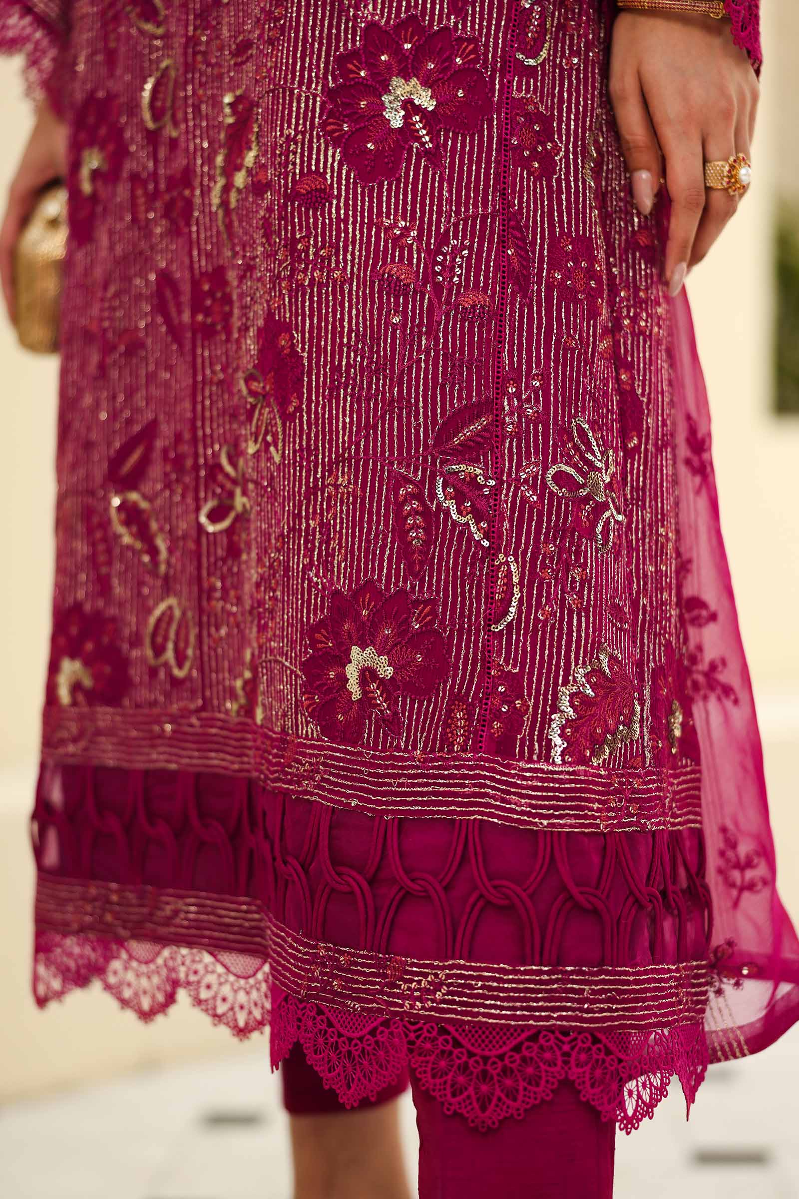 Embroidered Chiffon Fabric (3Pcs) | LF-821 - Image 8