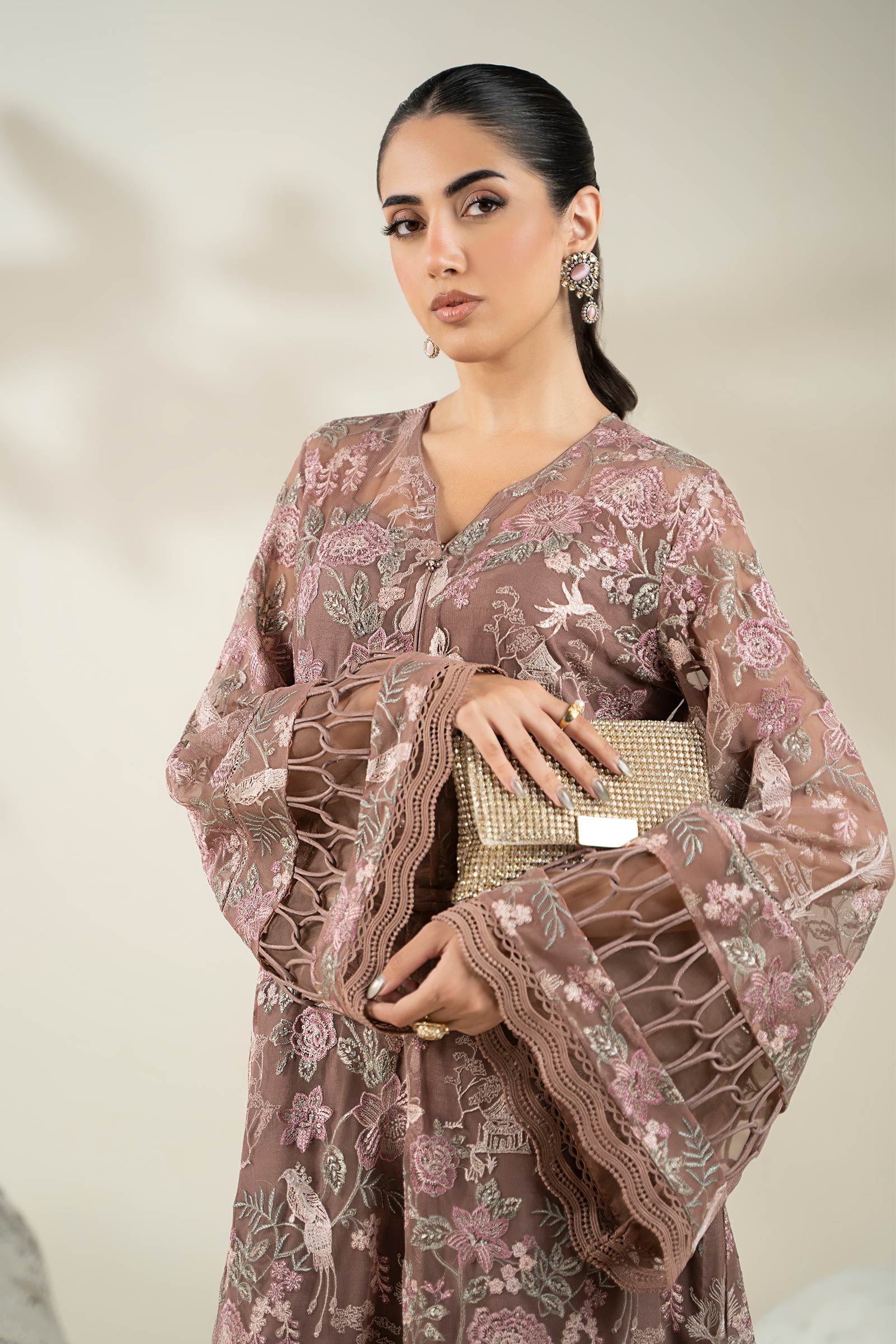Embroidered Net Fabric (1Pc) | LF-901 - Image 2
