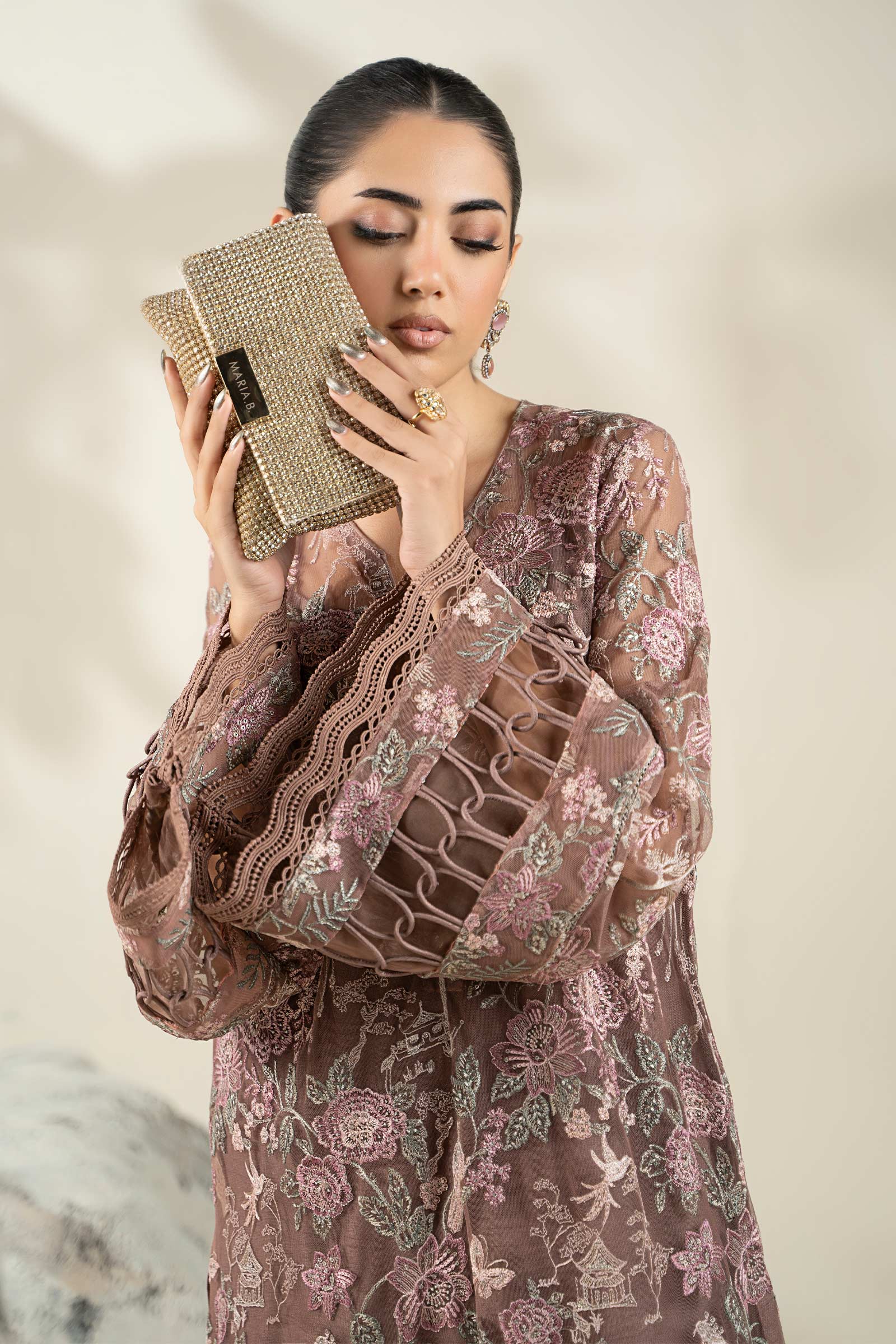 Embroidered Net Fabric (1Pc) | LF-901 - Image 3