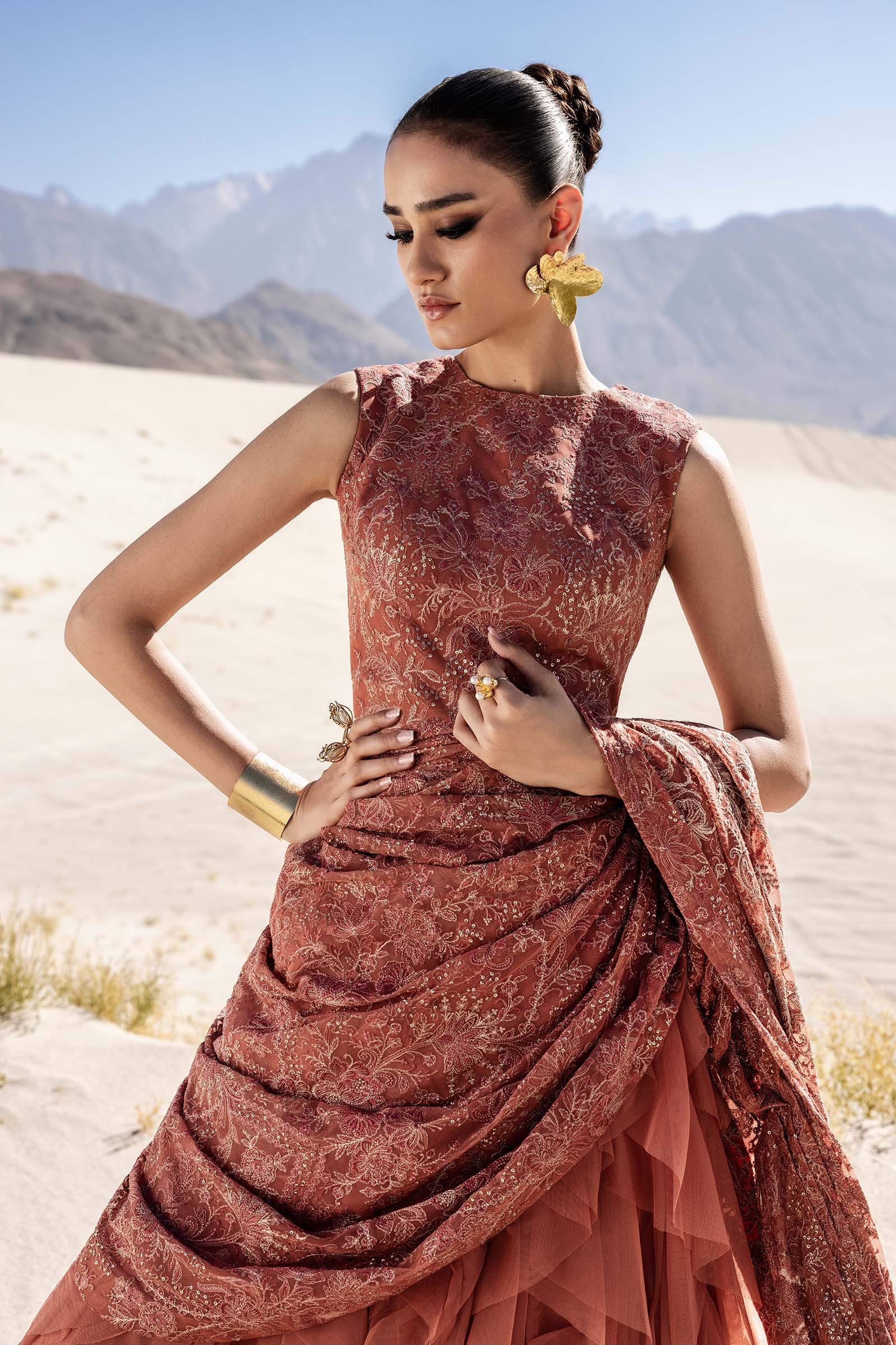 Embroidered Net Fabric (2Pcs) | LF-904 - Image 2