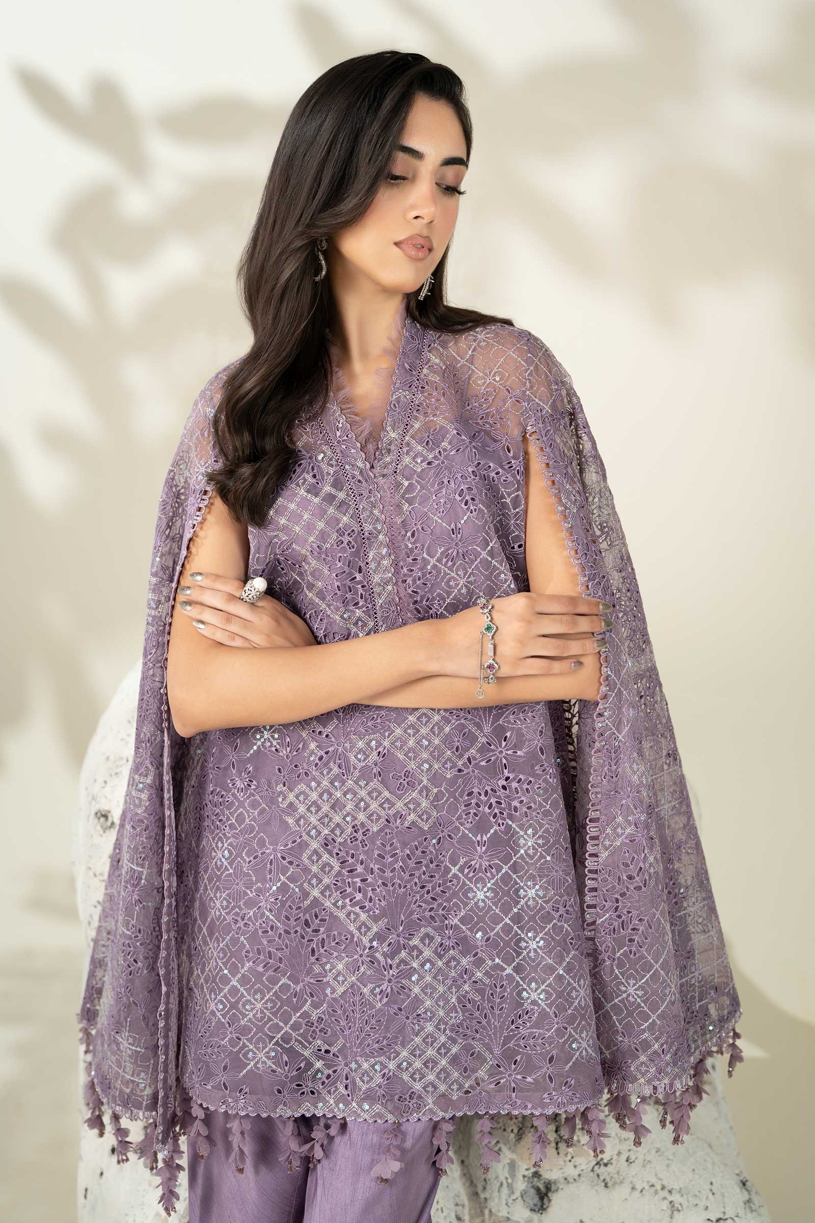 Embroidered Organza Fabric (1Pc) | LF-907 - Image 2