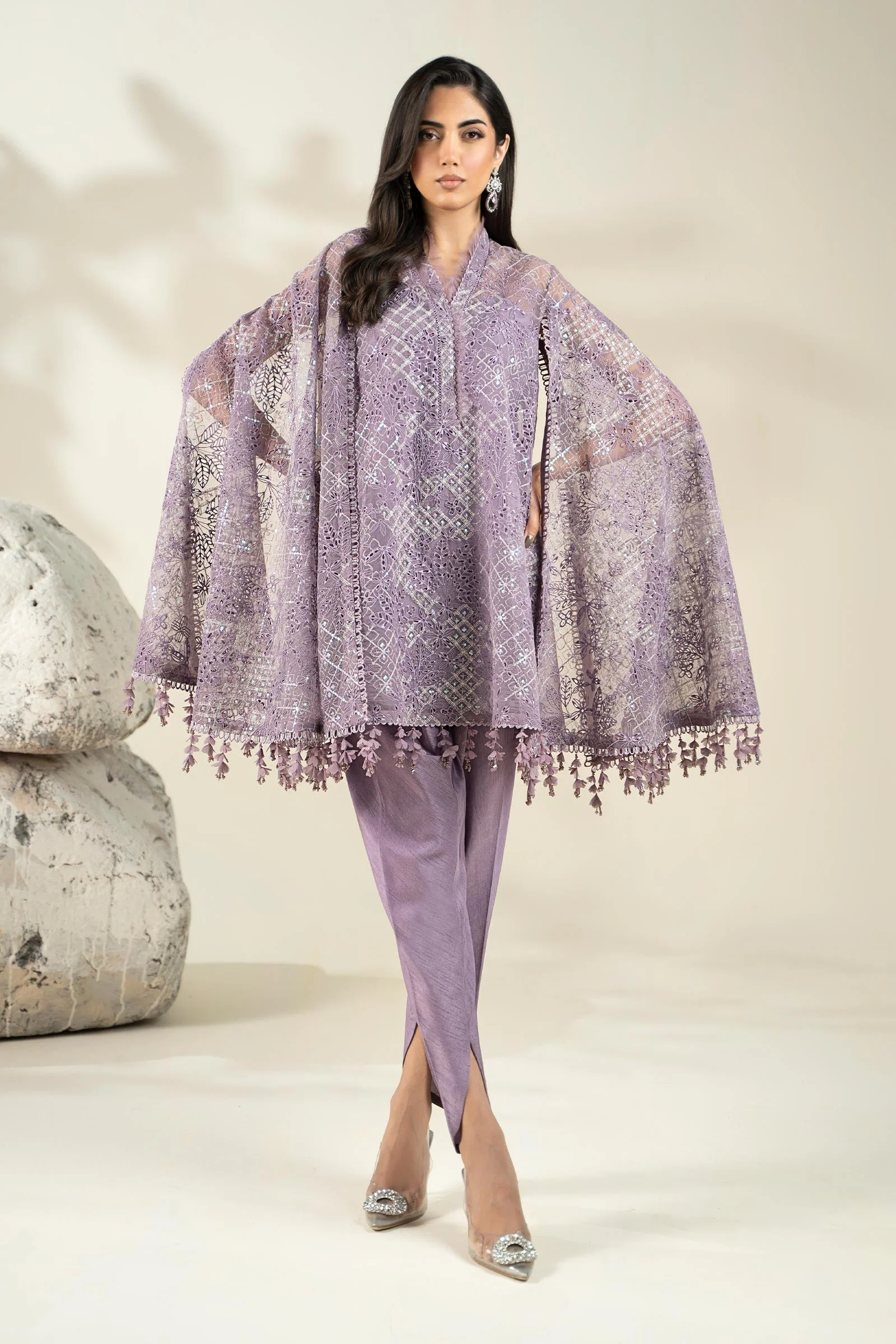 Embroidered Organza Fabric (1Pc) | LF-907 - Image 6