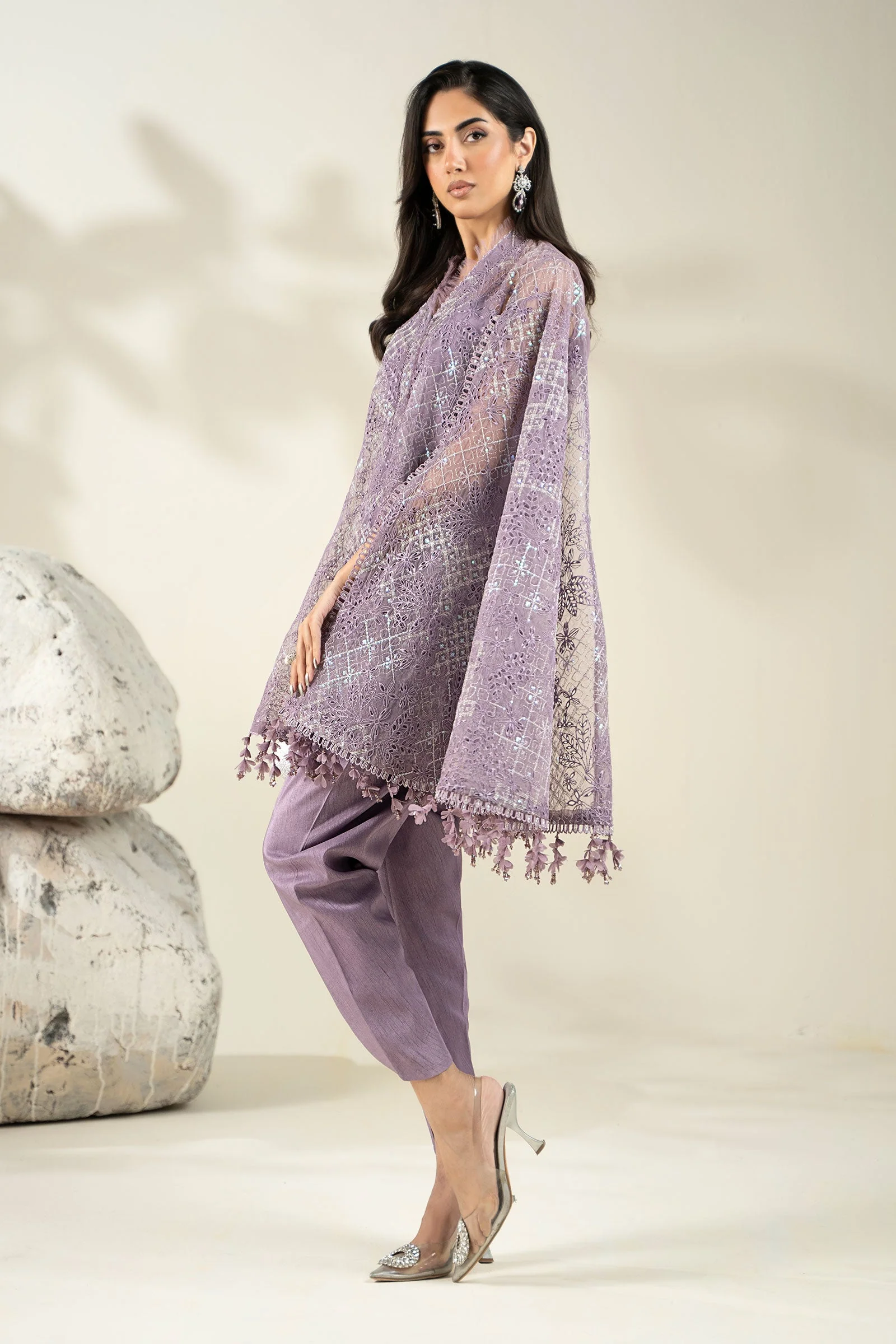 Embroidered Organza Fabric (1Pc) | LF-907 - Image 7