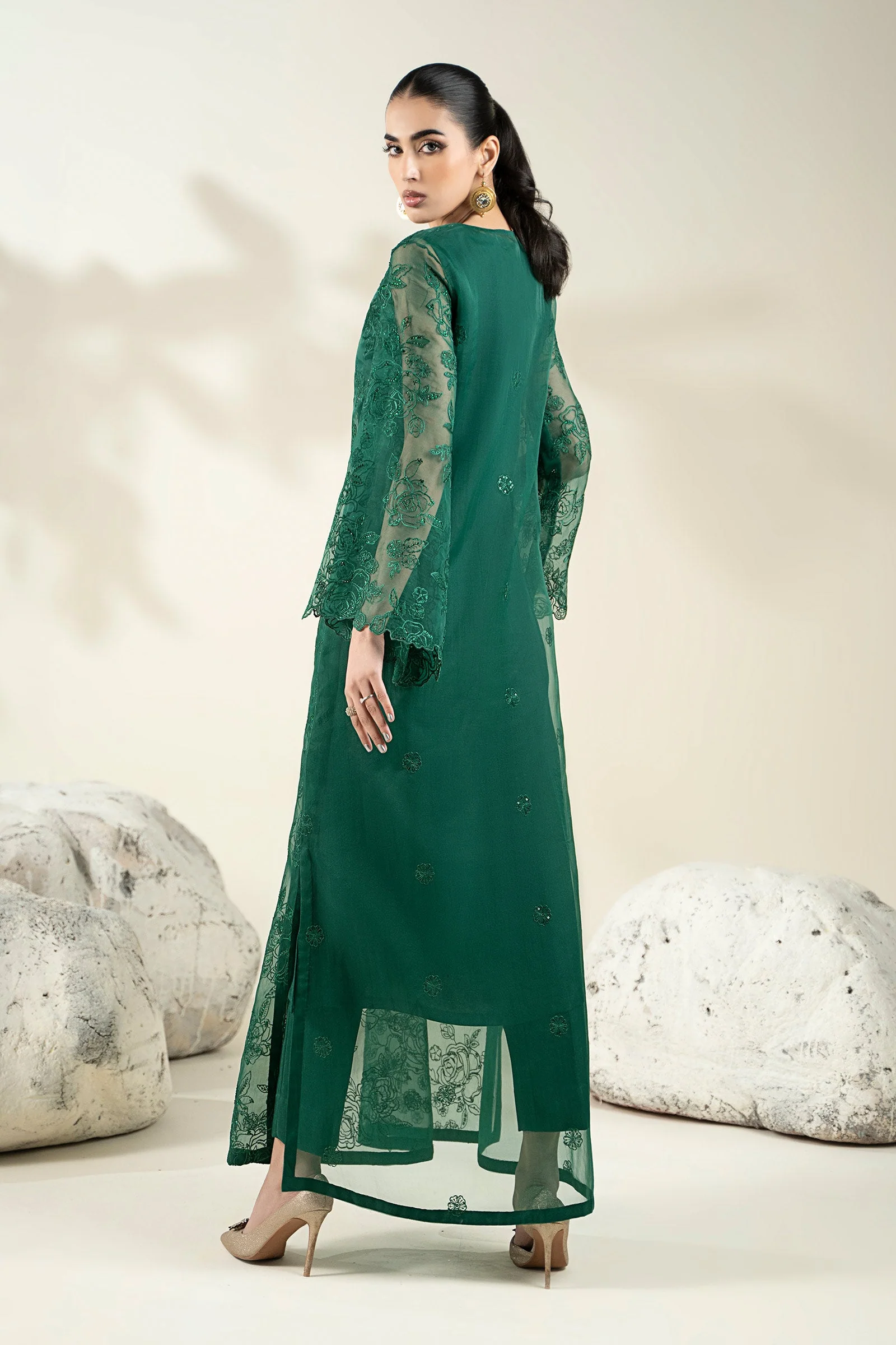 Embroidered Organza Fabric (2Pcs) | LF-909 - Image 10