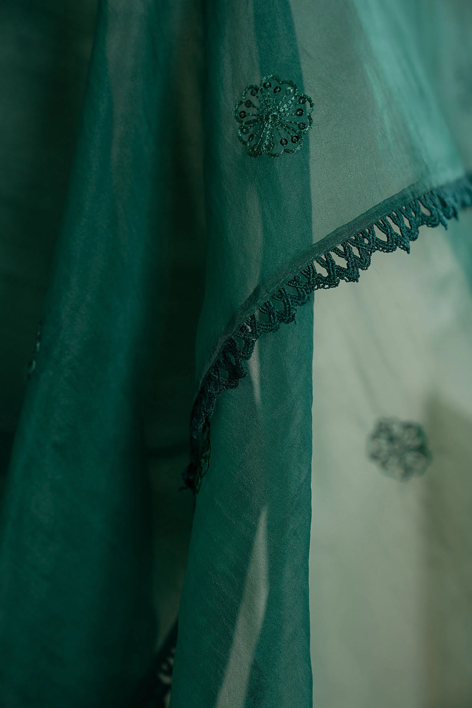 Embroidered Organza Fabric (2Pcs) | LF-909 - Image 11