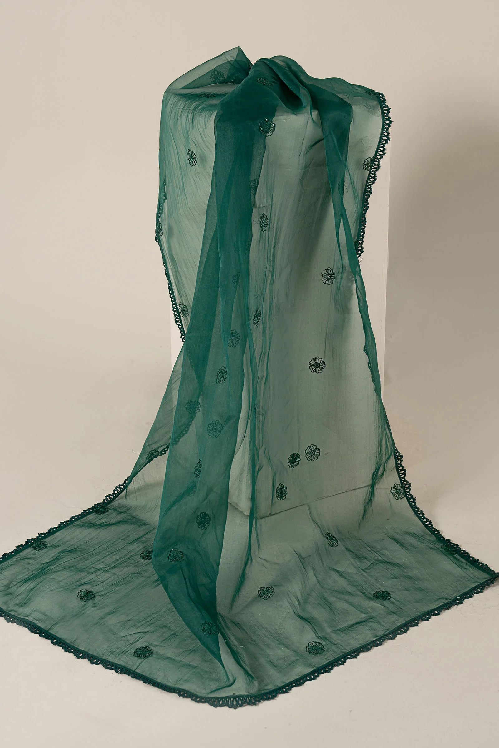 Embroidered Organza Fabric (2Pcs) | LF-909 - Image 5