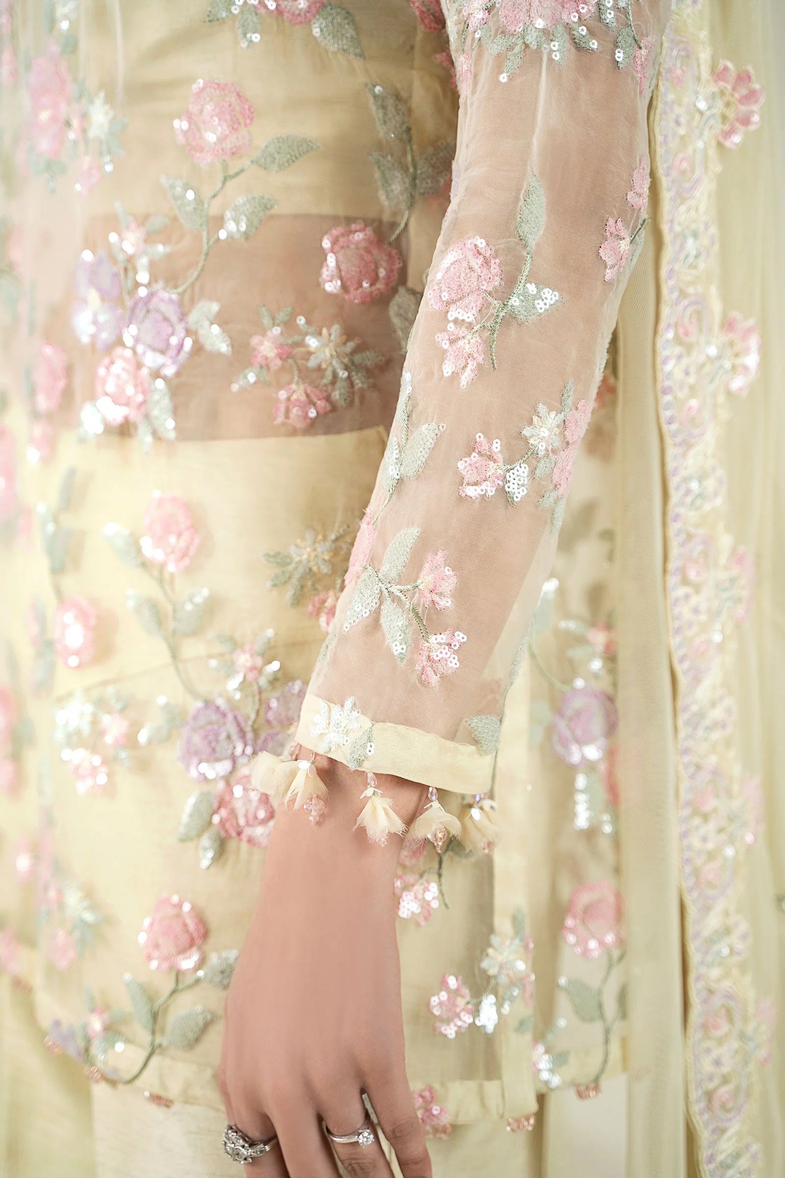 Embroidered Organza Fabric (2Pcs) | LF-910 - Image 12