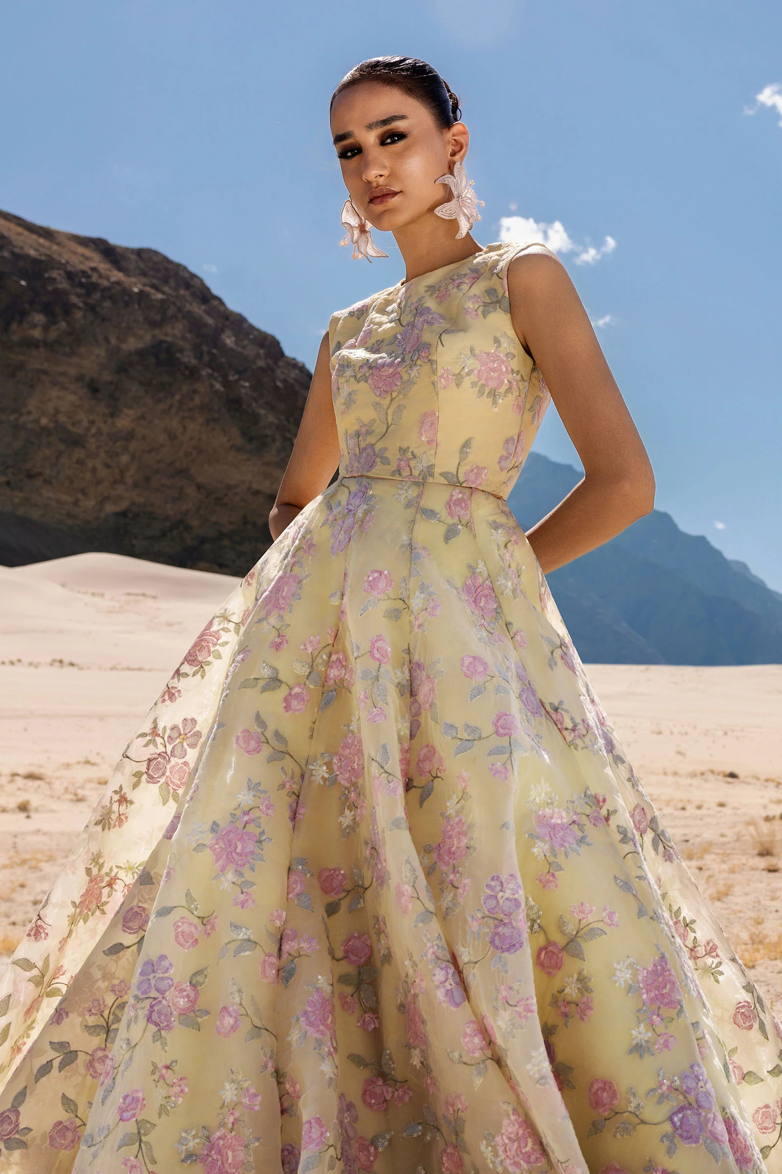 Embroidered Organza Fabric (2Pcs) | LF-910 - Image 2