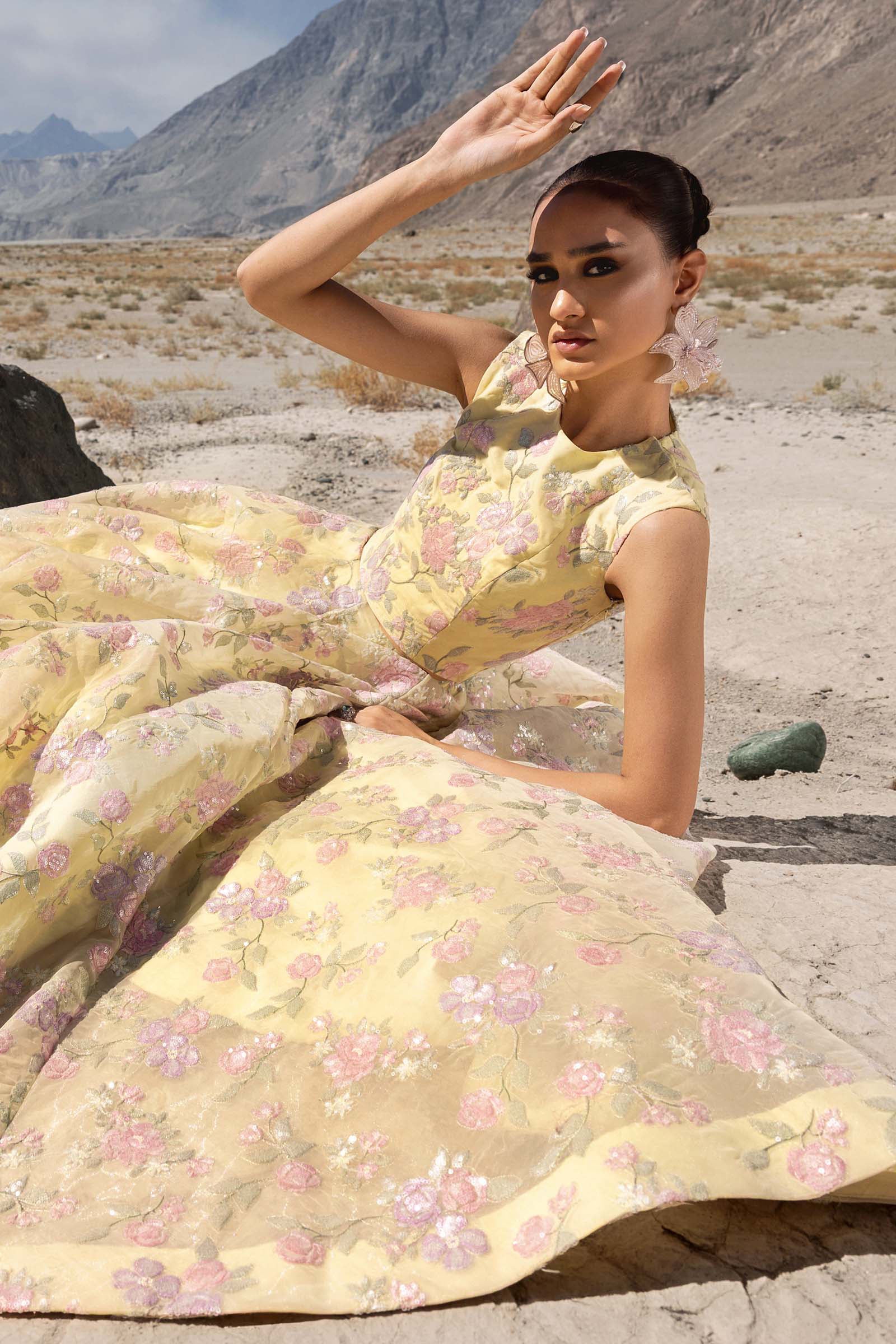 Embroidered Organza Fabric (2Pcs) | LF-910 - Image 5