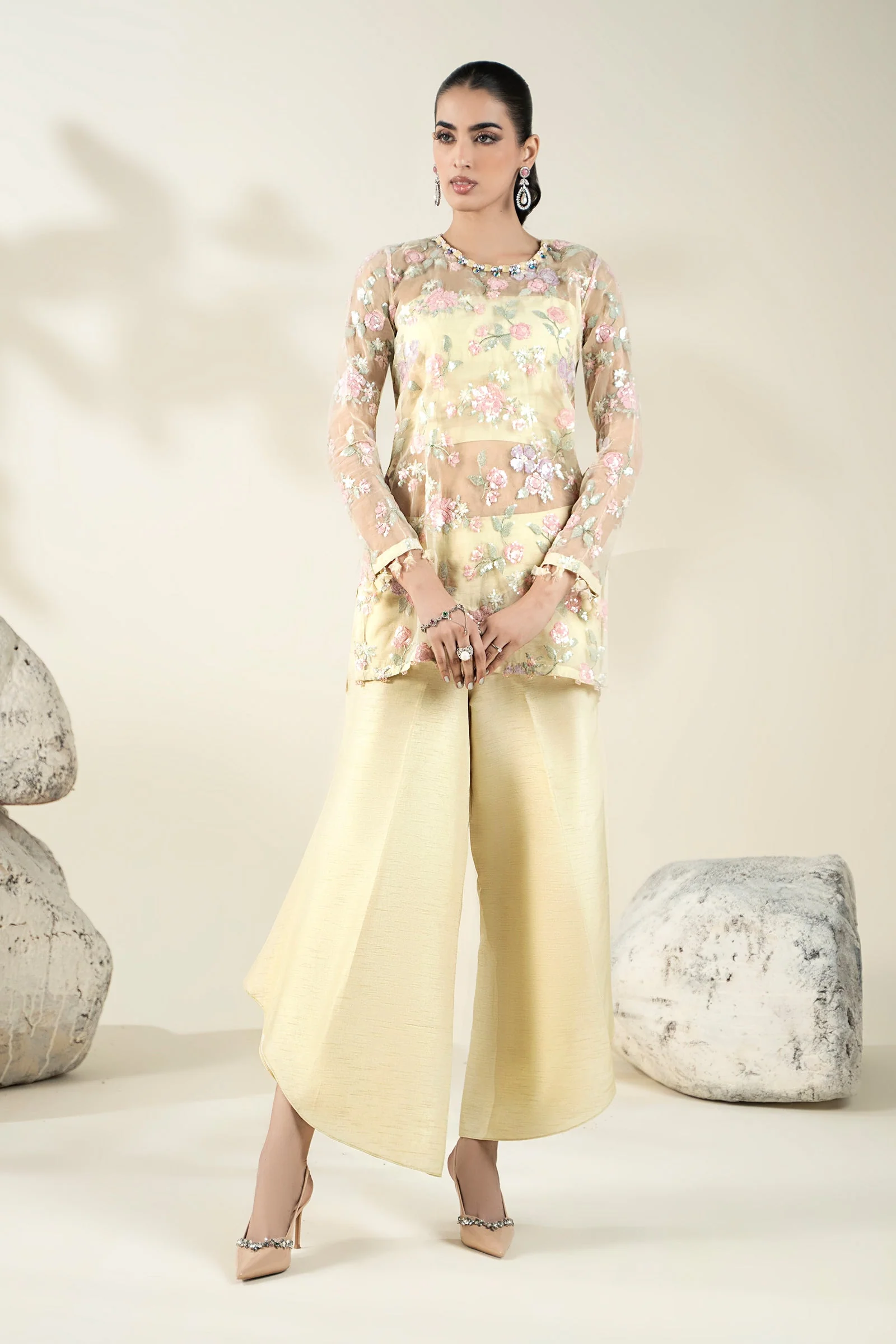 Embroidered Organza Fabric (2Pcs) | LF-910 - Image 6