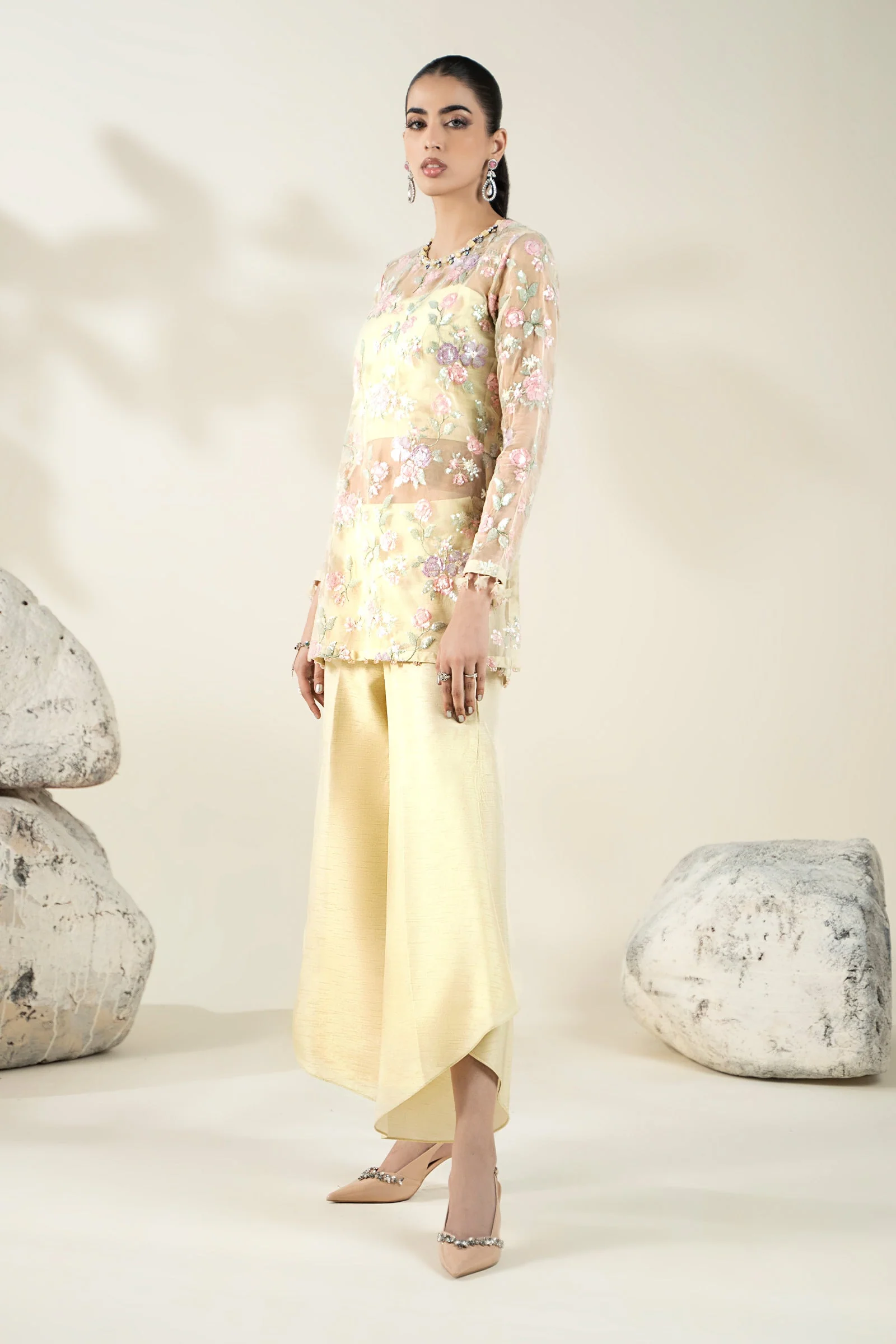 Embroidered Organza Fabric (2Pcs) | LF-910 - Image 9
