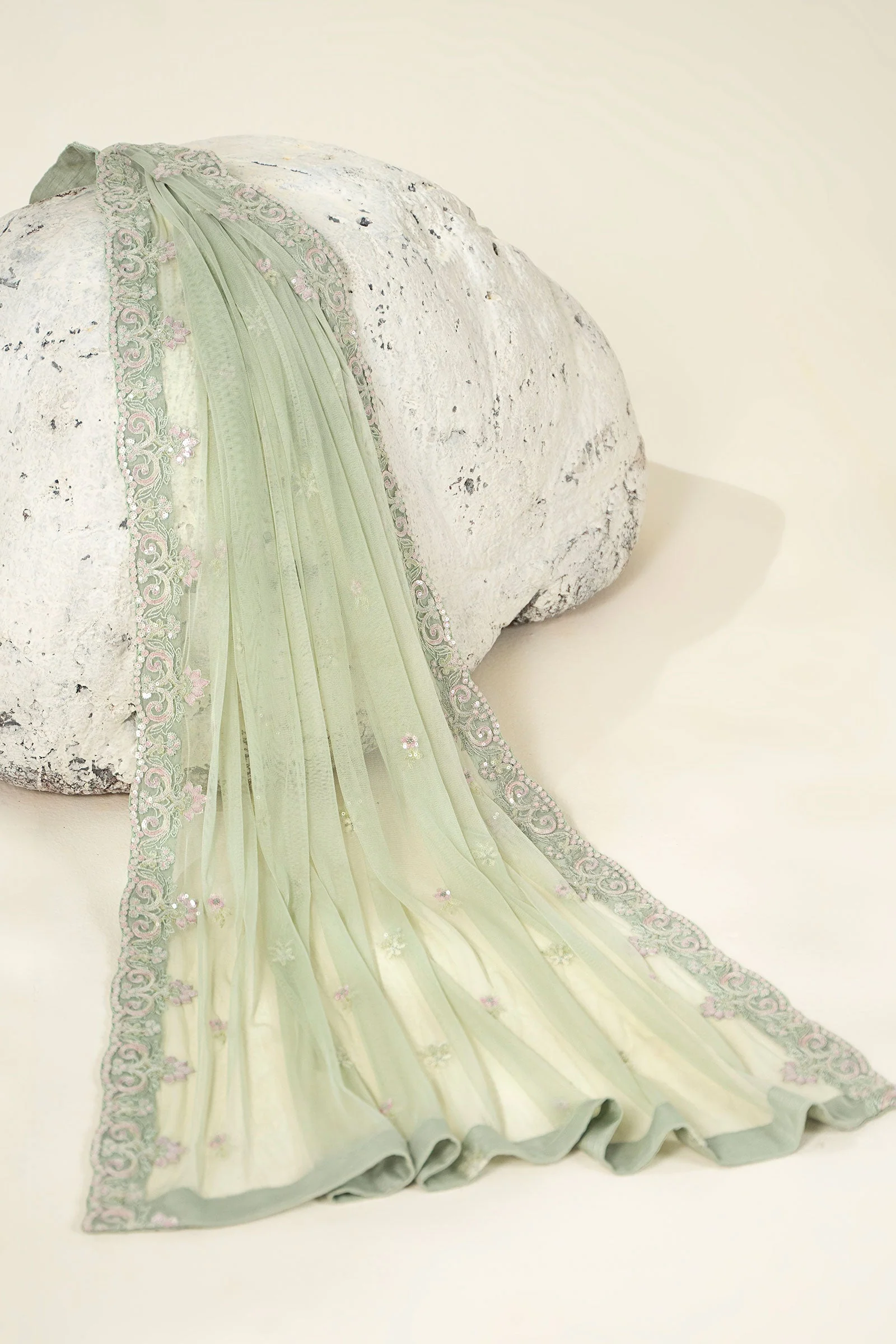 Embroidered Organza Fabric (2Pcs) | LF-911 - Image 10