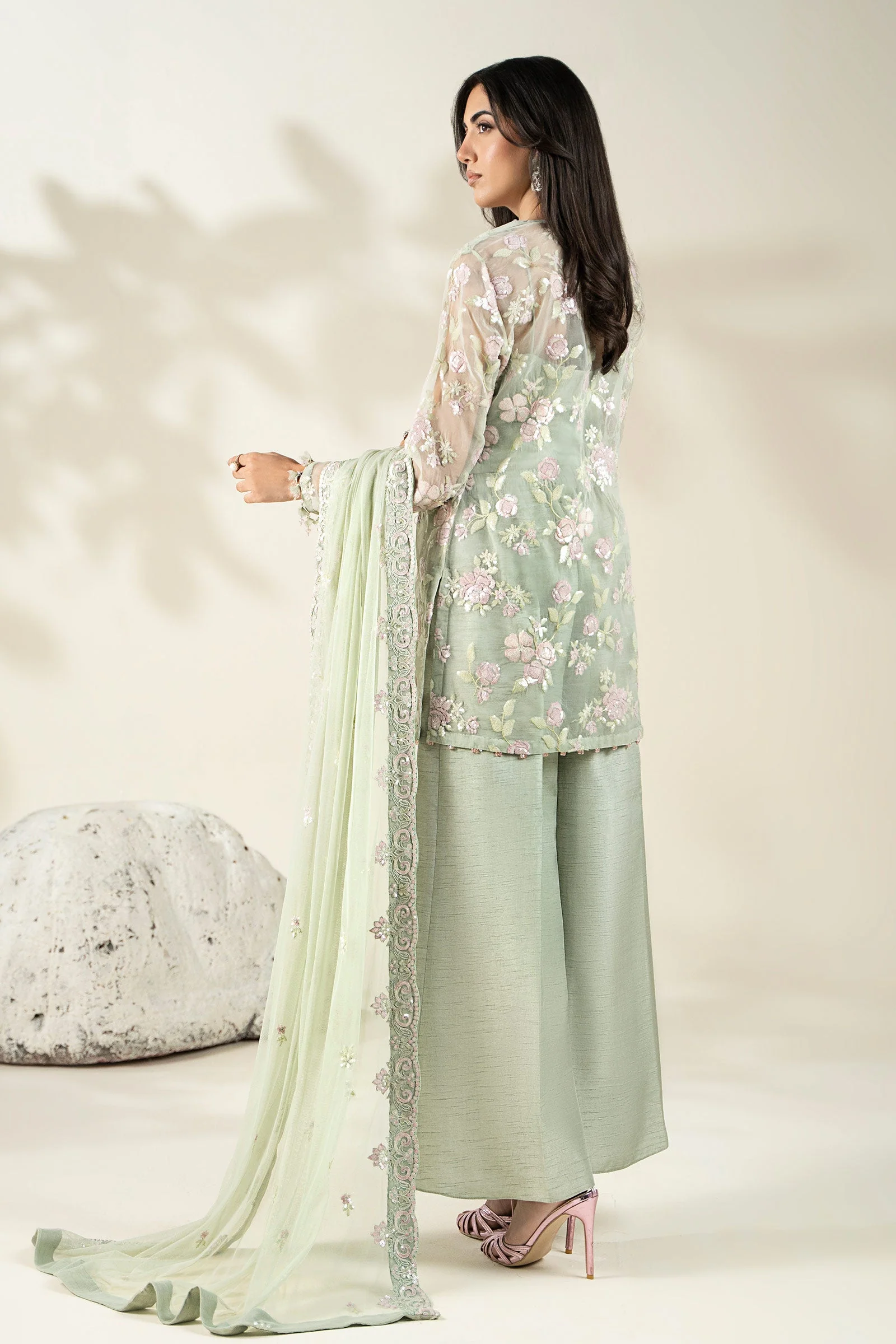 Embroidered Organza Fabric (2Pcs) | LF-911 - Image 12