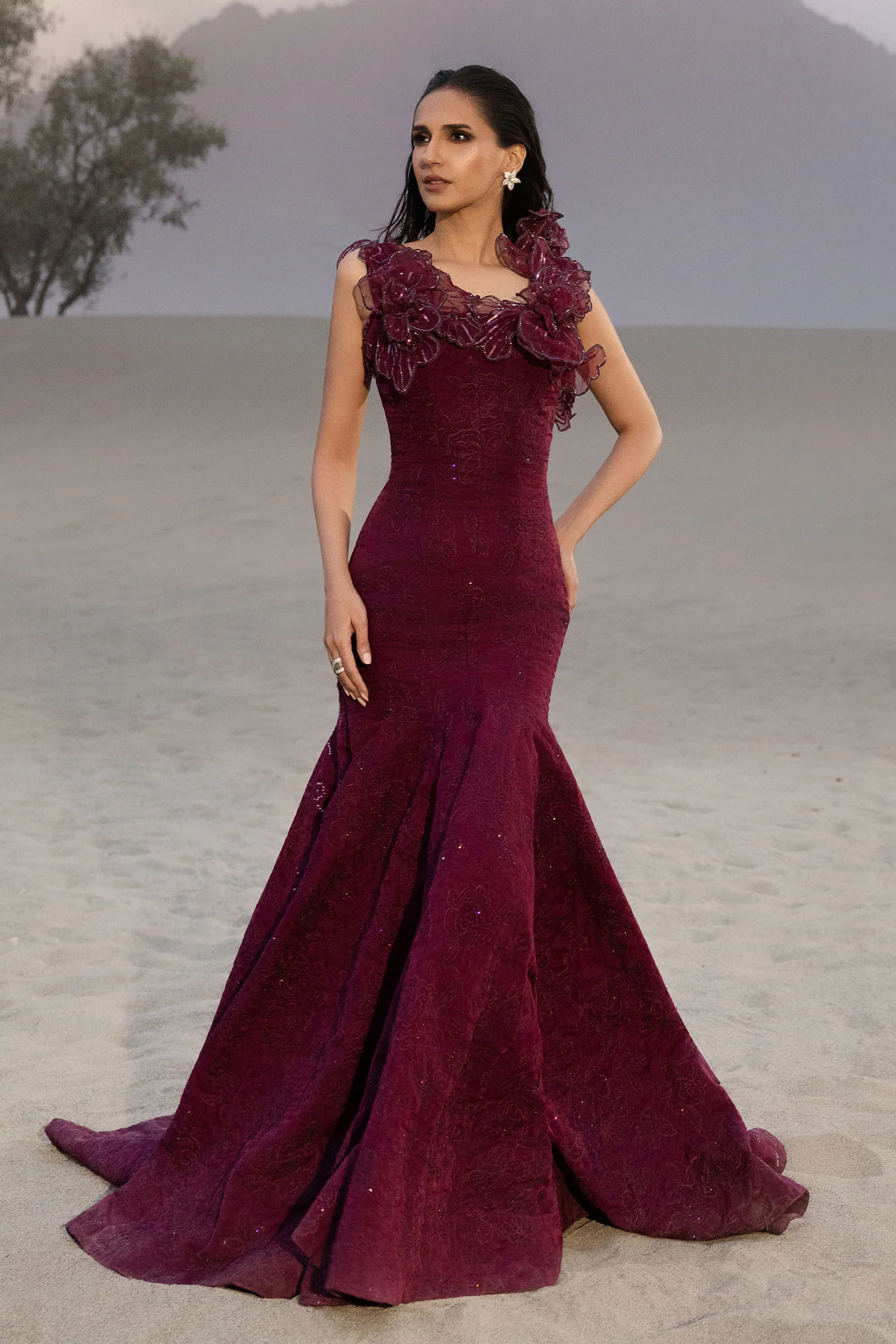 Embroidered Organza Fabric (1Pc) | LF-912