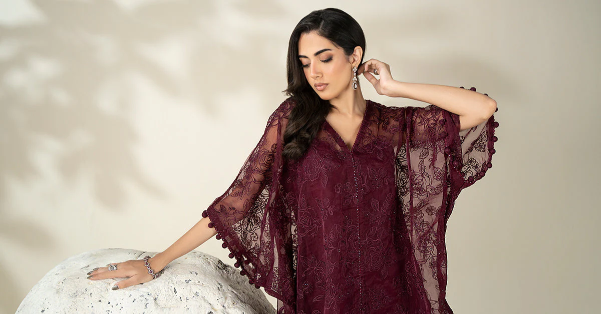 Embroidered Organza Fabric (1Pc) | LF-912 - Image 10