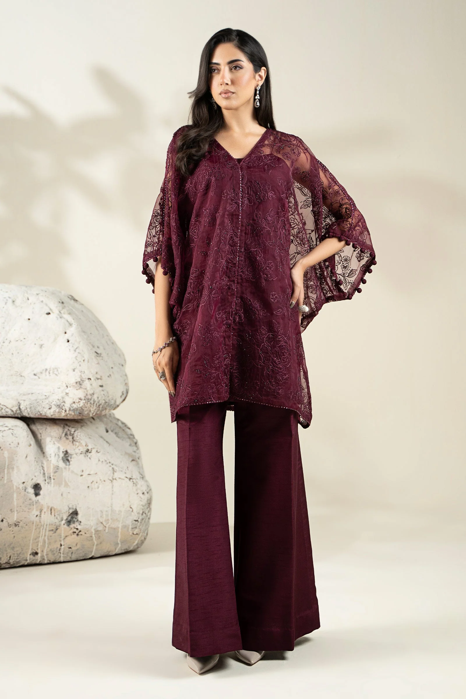 Embroidered Organza Fabric (1Pc) | LF-912 - Image 4