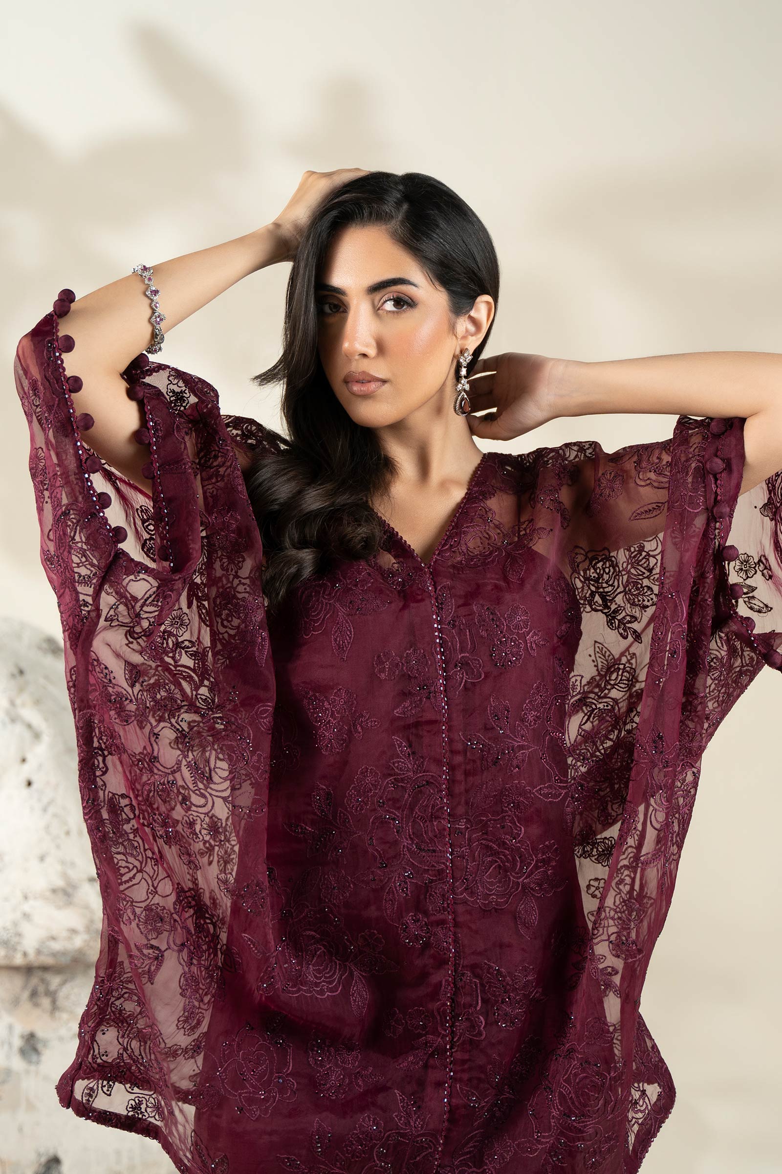 Embroidered Organza Fabric (1Pc) | LF-912 - Image 5