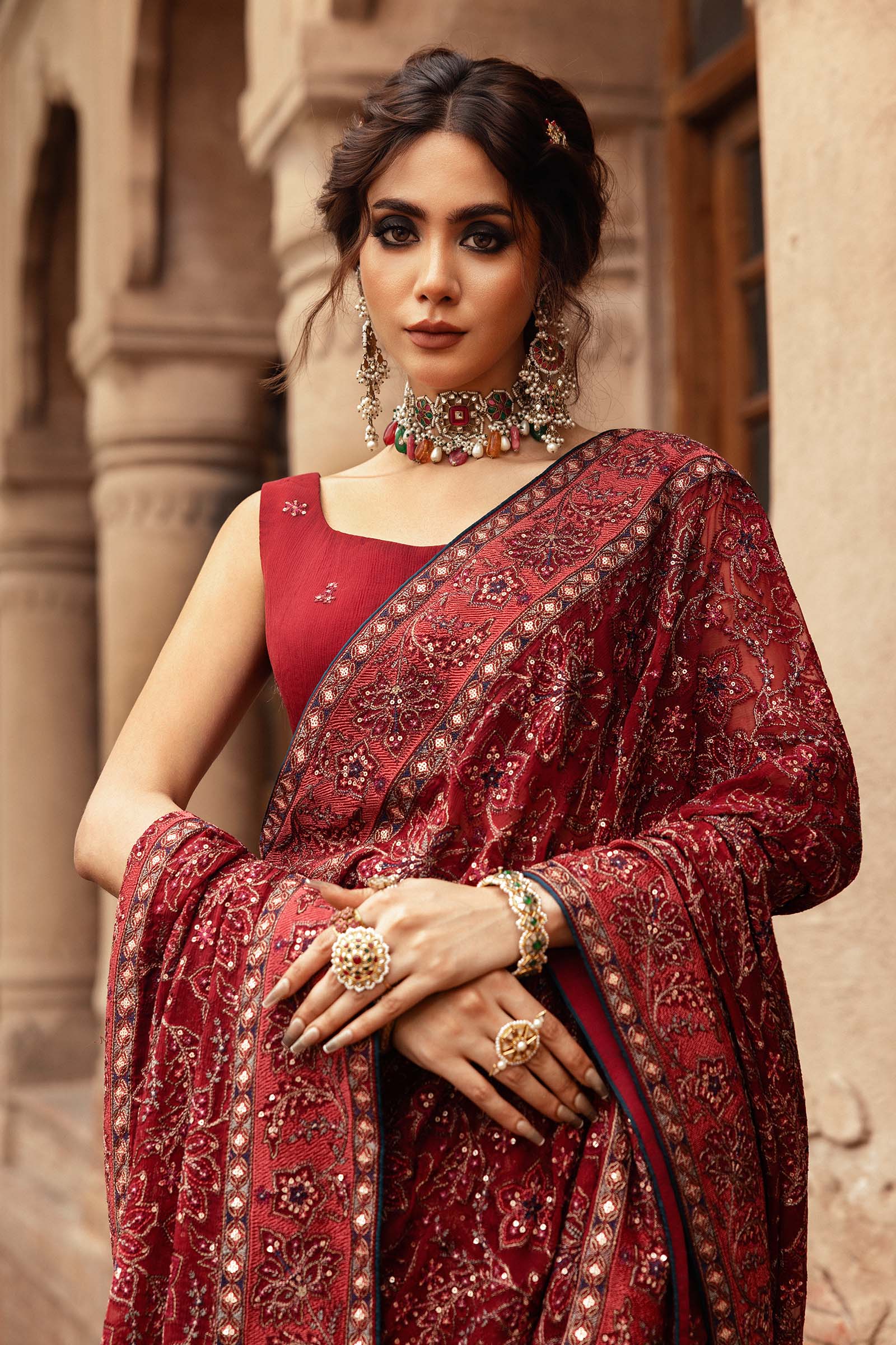 Embroidered Chiffon Fabric (2Pcs) | LF-914 - Image 2