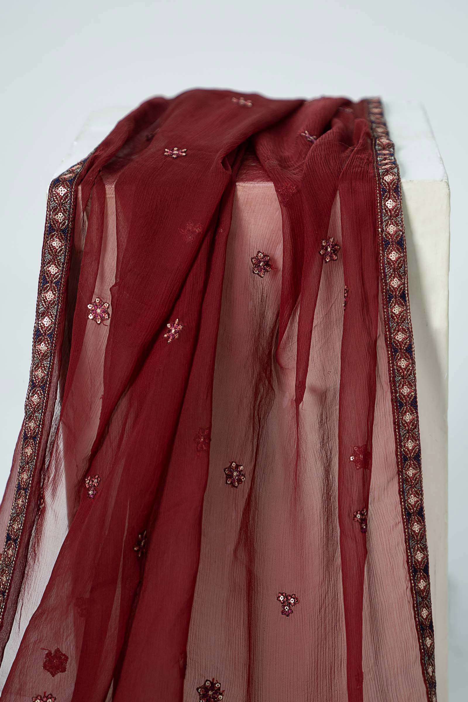Embroidered Chiffon Fabric (2Pcs) | LF-914 - Image 5