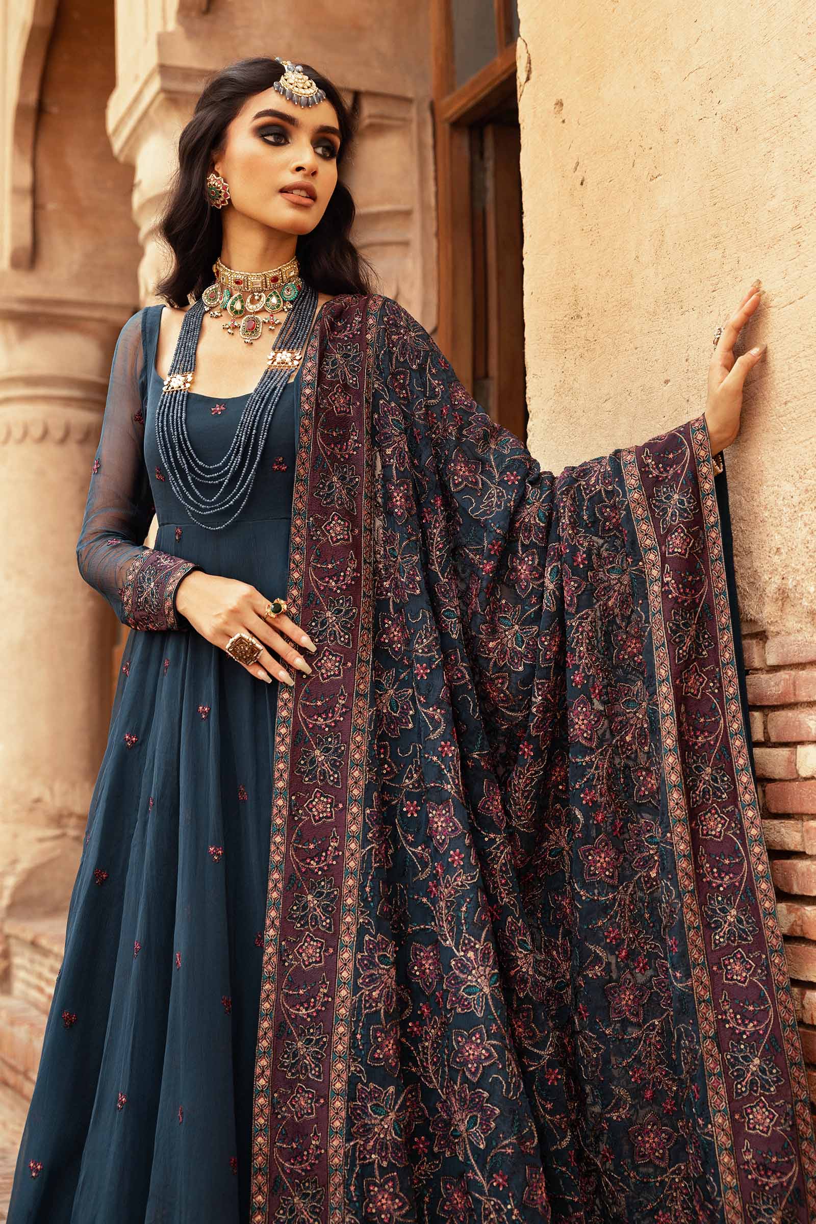Embroidered Chiffon Fabric (2Pcs) | LF-915 - Image 3