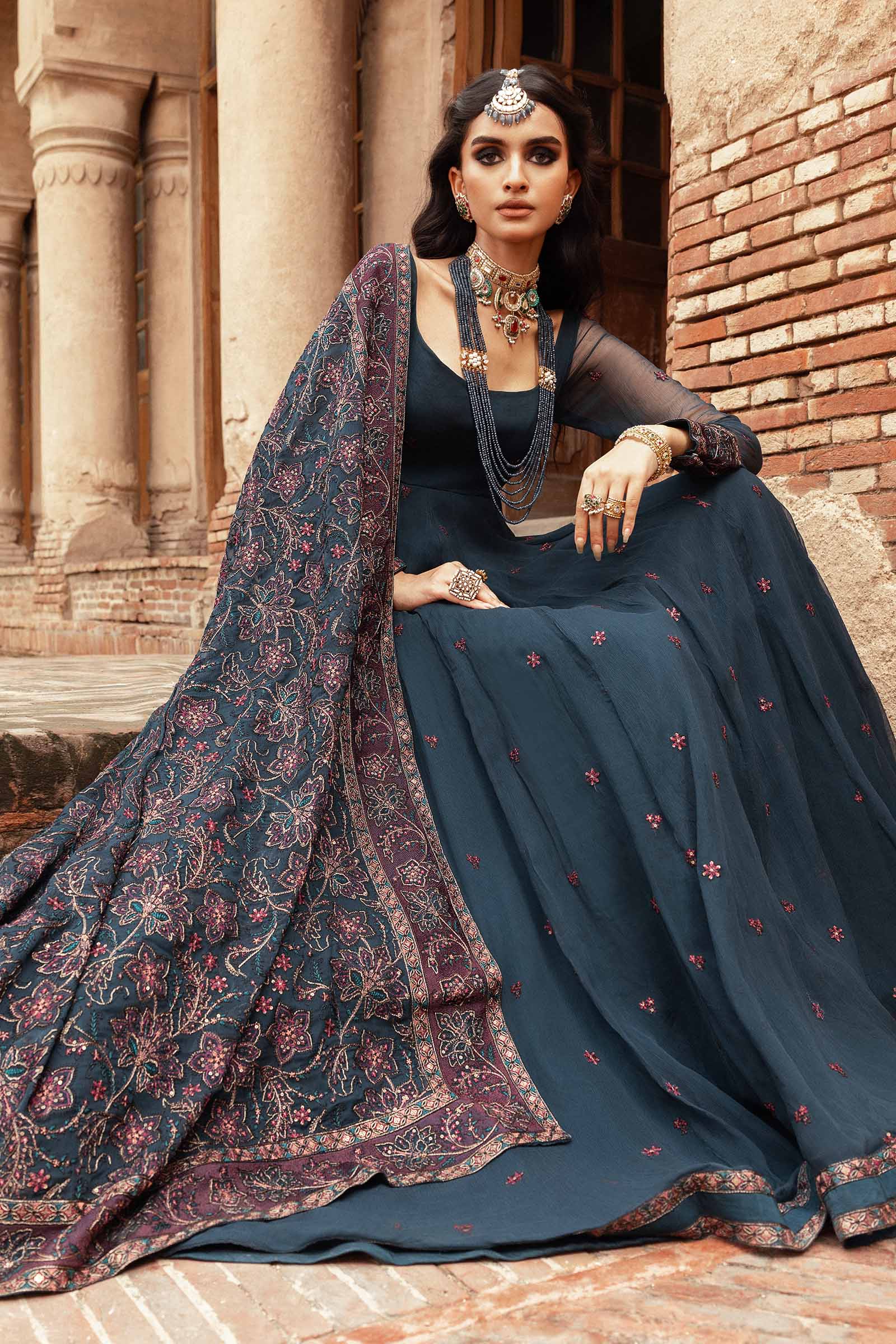 Embroidered Chiffon Fabric (2Pcs) | LF-915 - Image 4