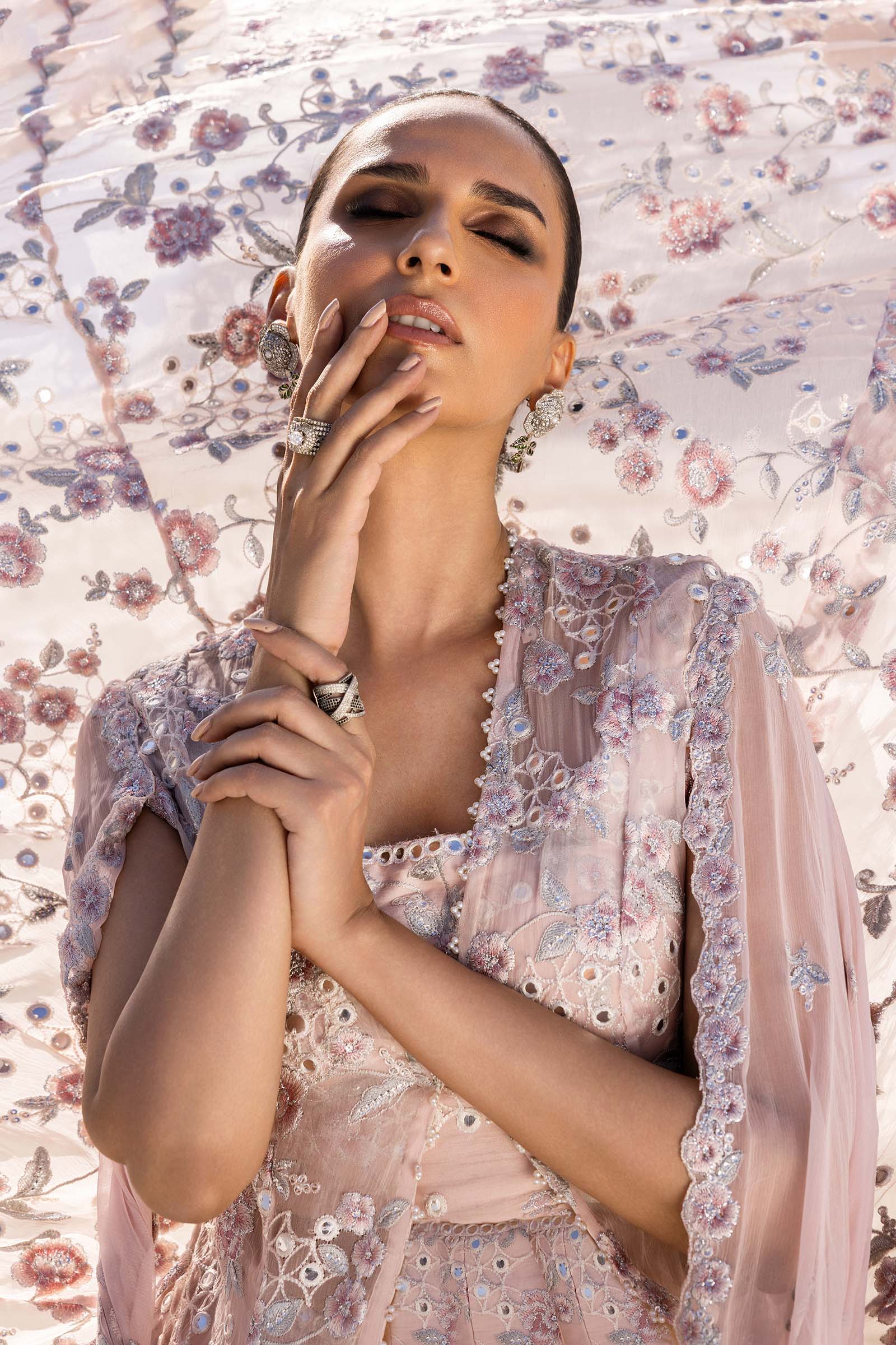 Embroidered Chiffon Fabric (2Pcs) | LF-916 - Image 2