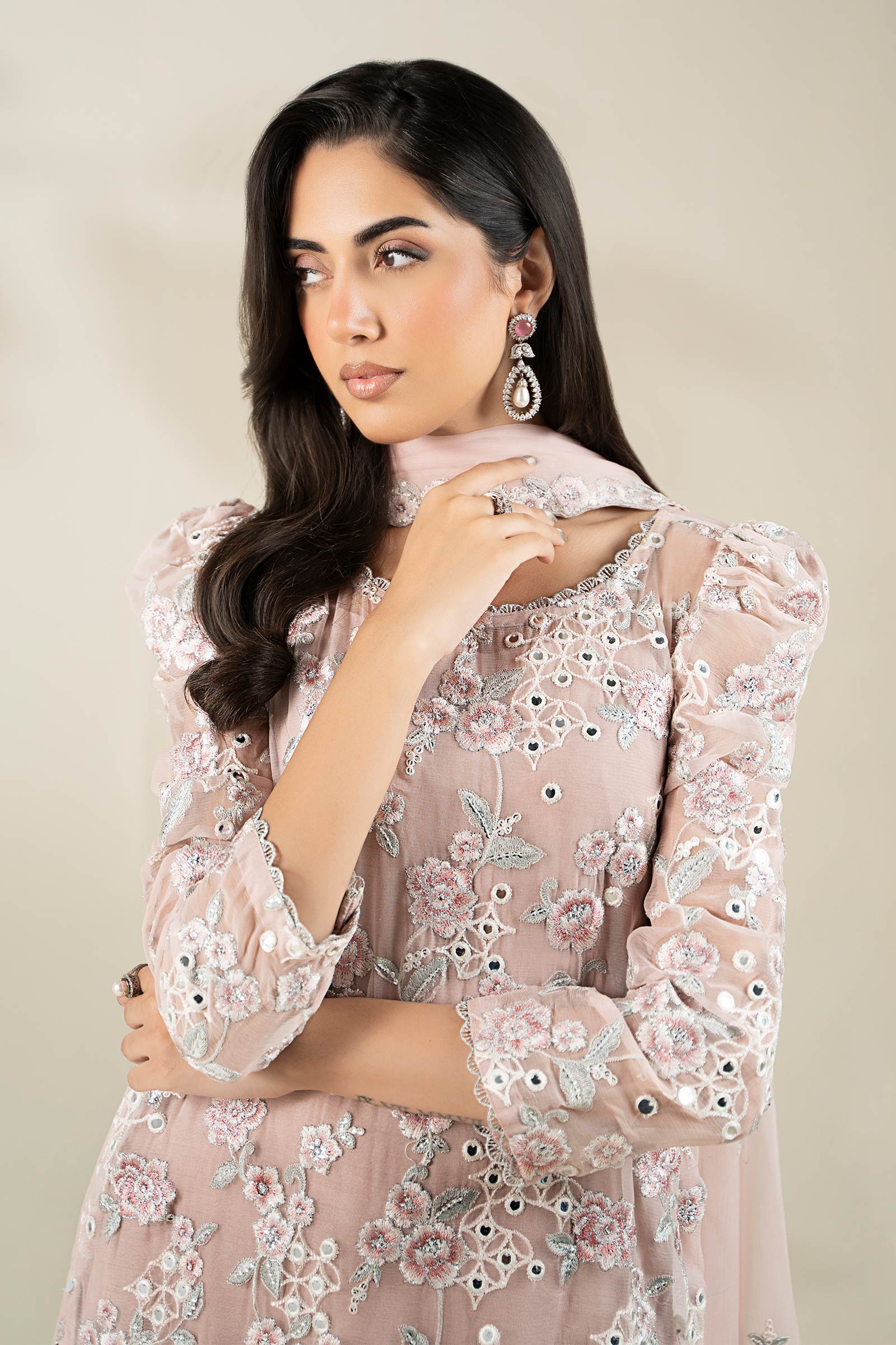 Embroidered Chiffon Fabric (2Pcs) | LF-916 - Image 6