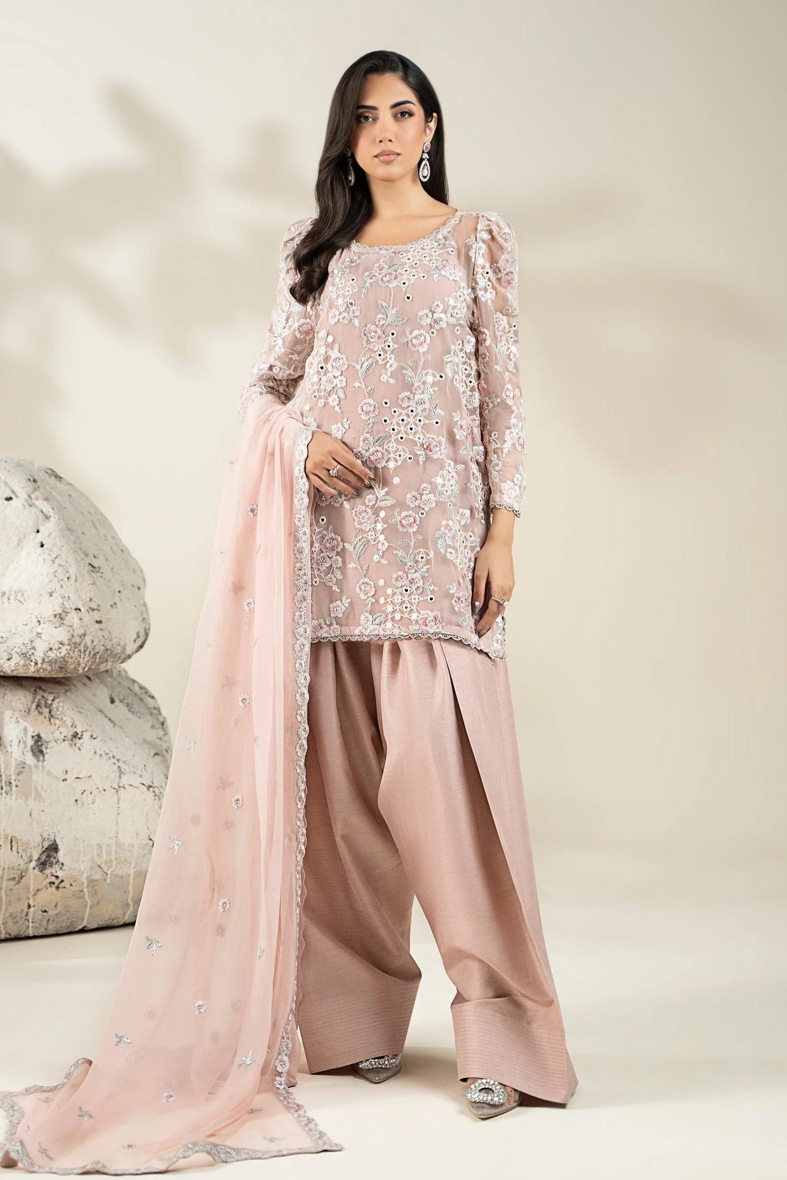 Embroidered Chiffon Fabric (2Pcs) | LF-916 - Image 8