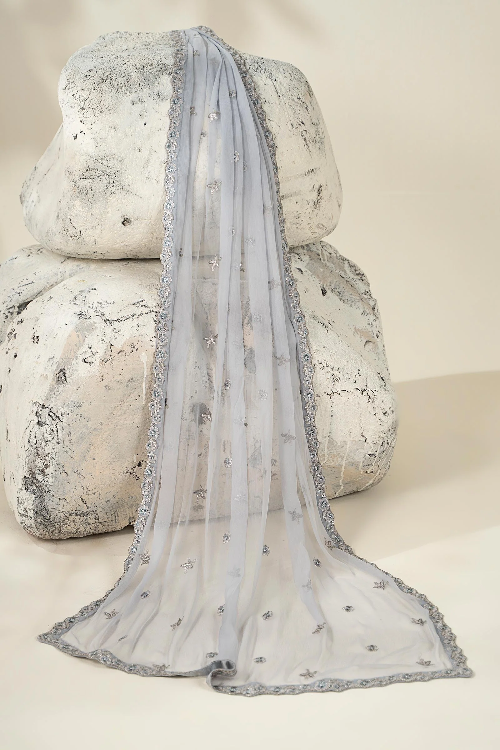 Embroidered Chiffon Fabric (2Pcs) | LF-917 - Image 10