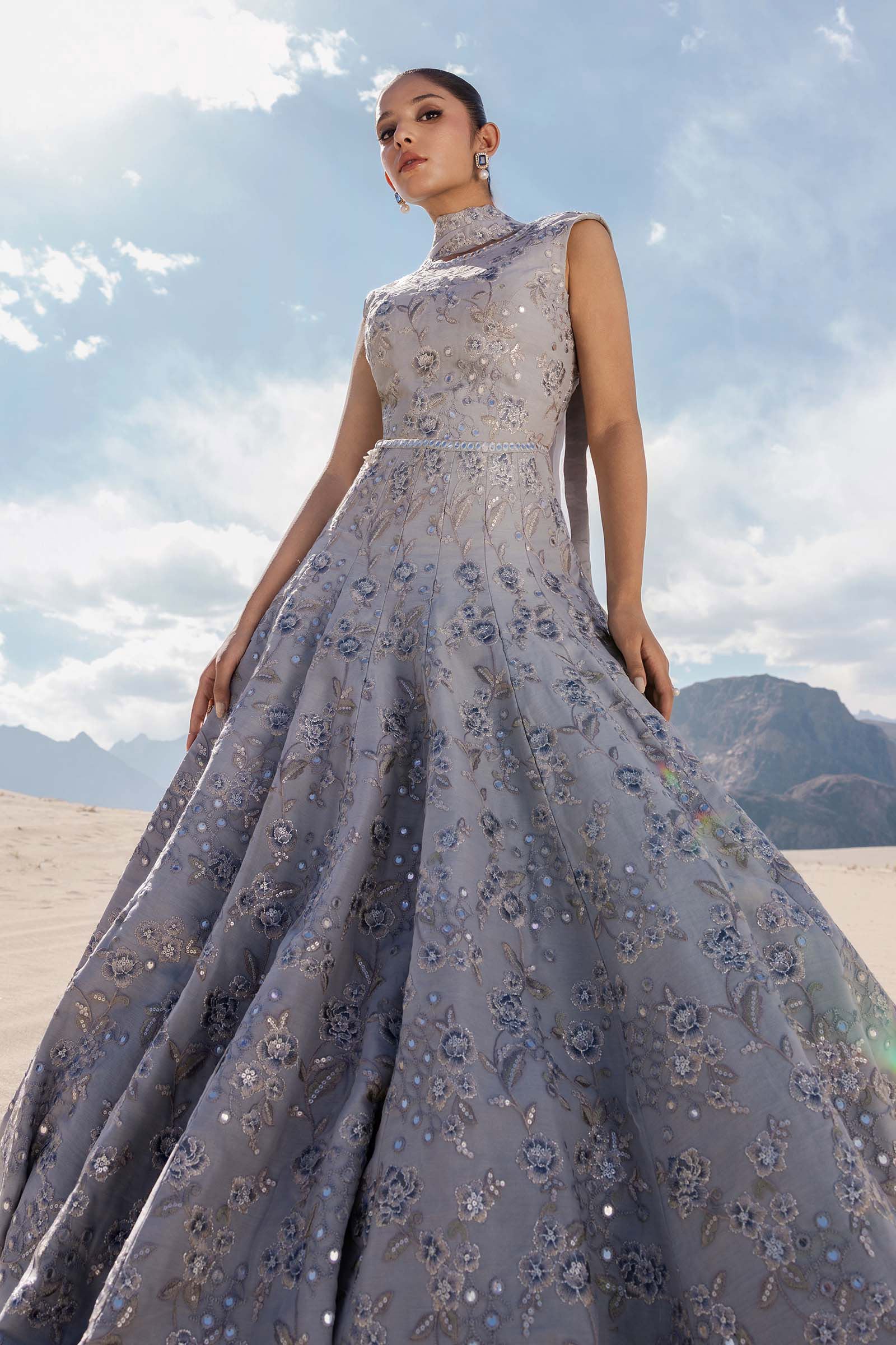 Embroidered Chiffon Fabric (2Pcs) | LF-917 - Image 4