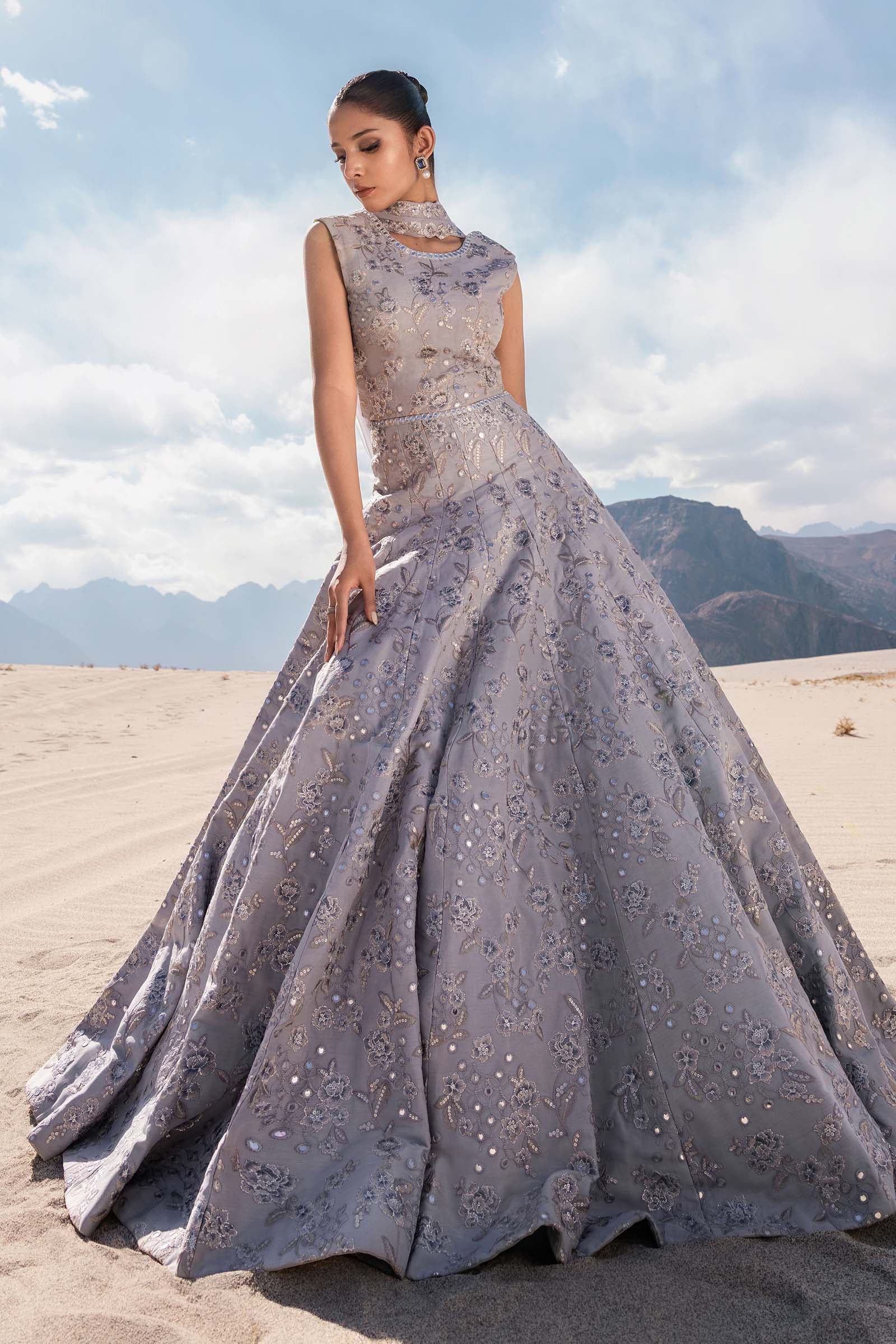 Embroidered Chiffon Fabric (2Pcs) | LF-917 - Image 5
