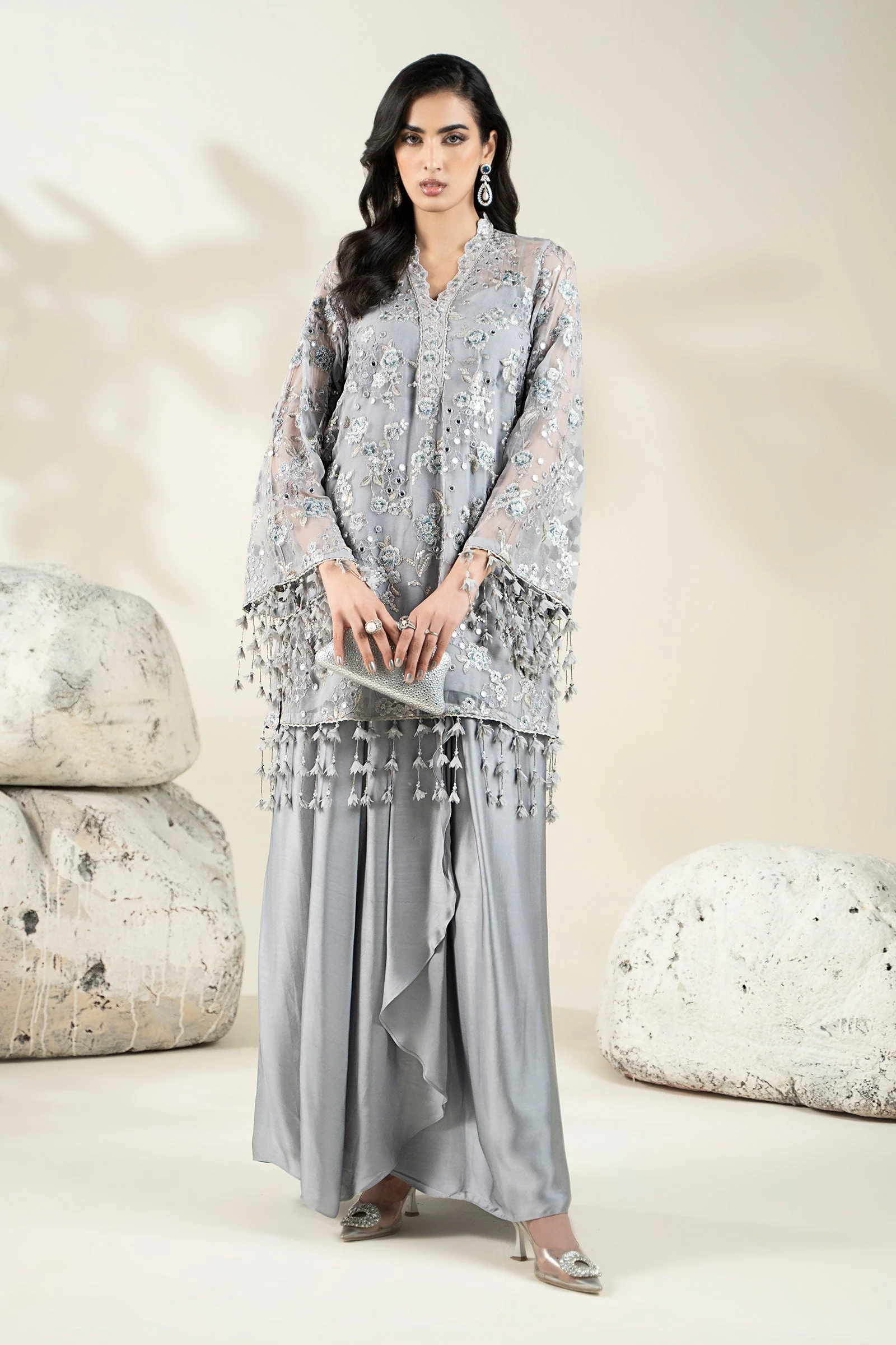 Embroidered Chiffon Fabric (2Pcs) | LF-917 - Image 6