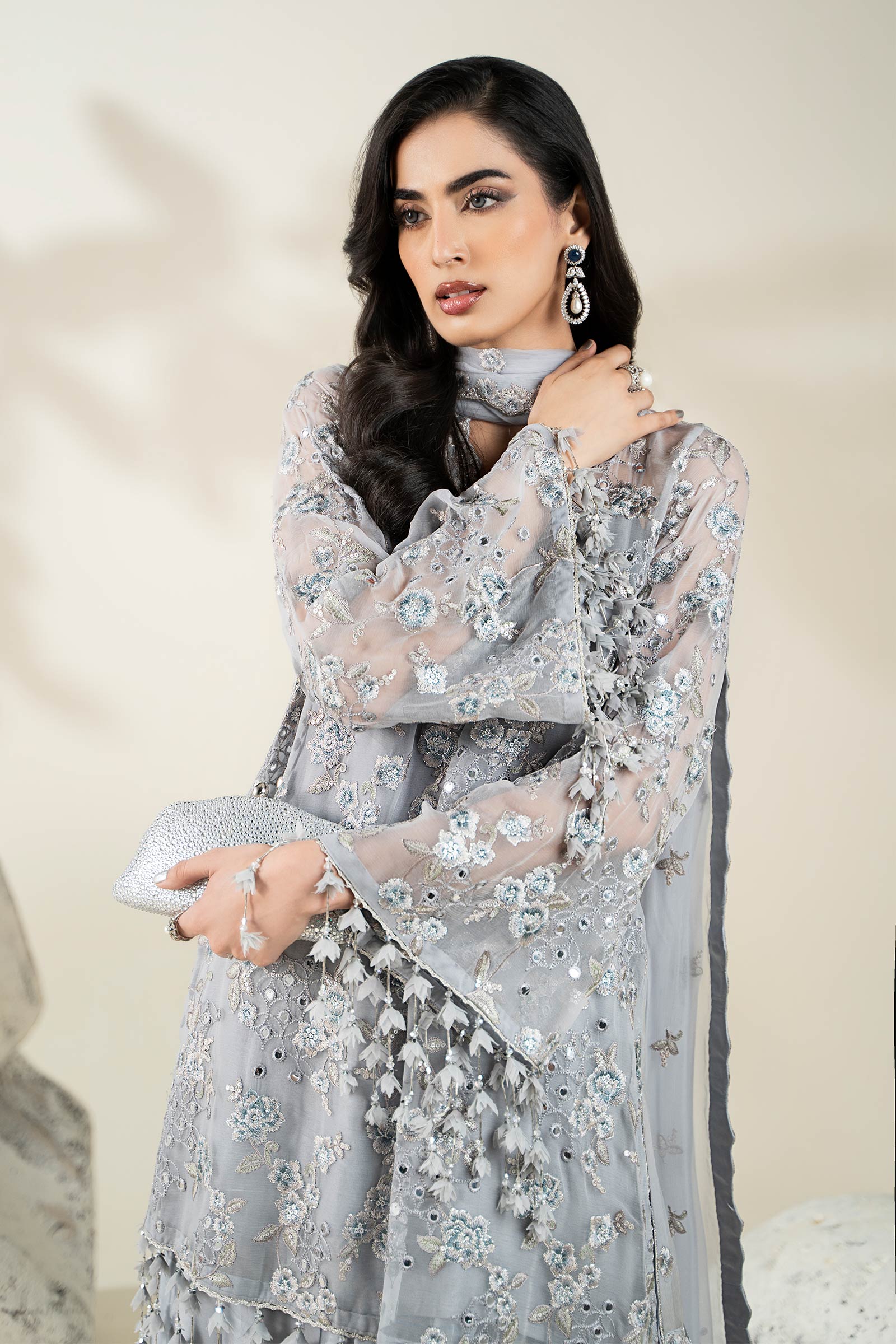 Embroidered Chiffon Fabric (2Pcs) | LF-917 - Image 7