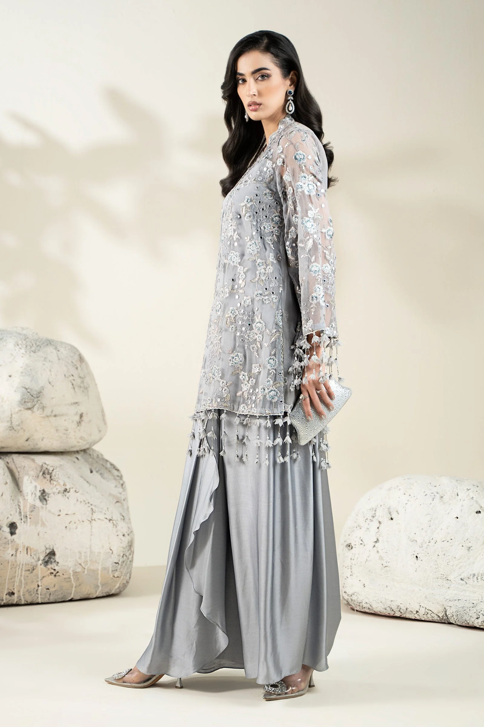 Embroidered Chiffon Fabric (2Pcs) | LF-917 - Image 9