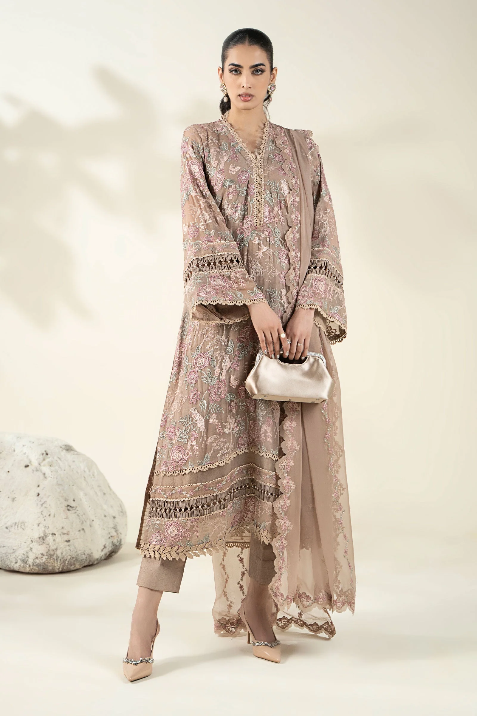 Embroidered Chiffon Fabric (2Pcs) | LF-920 - Image 4