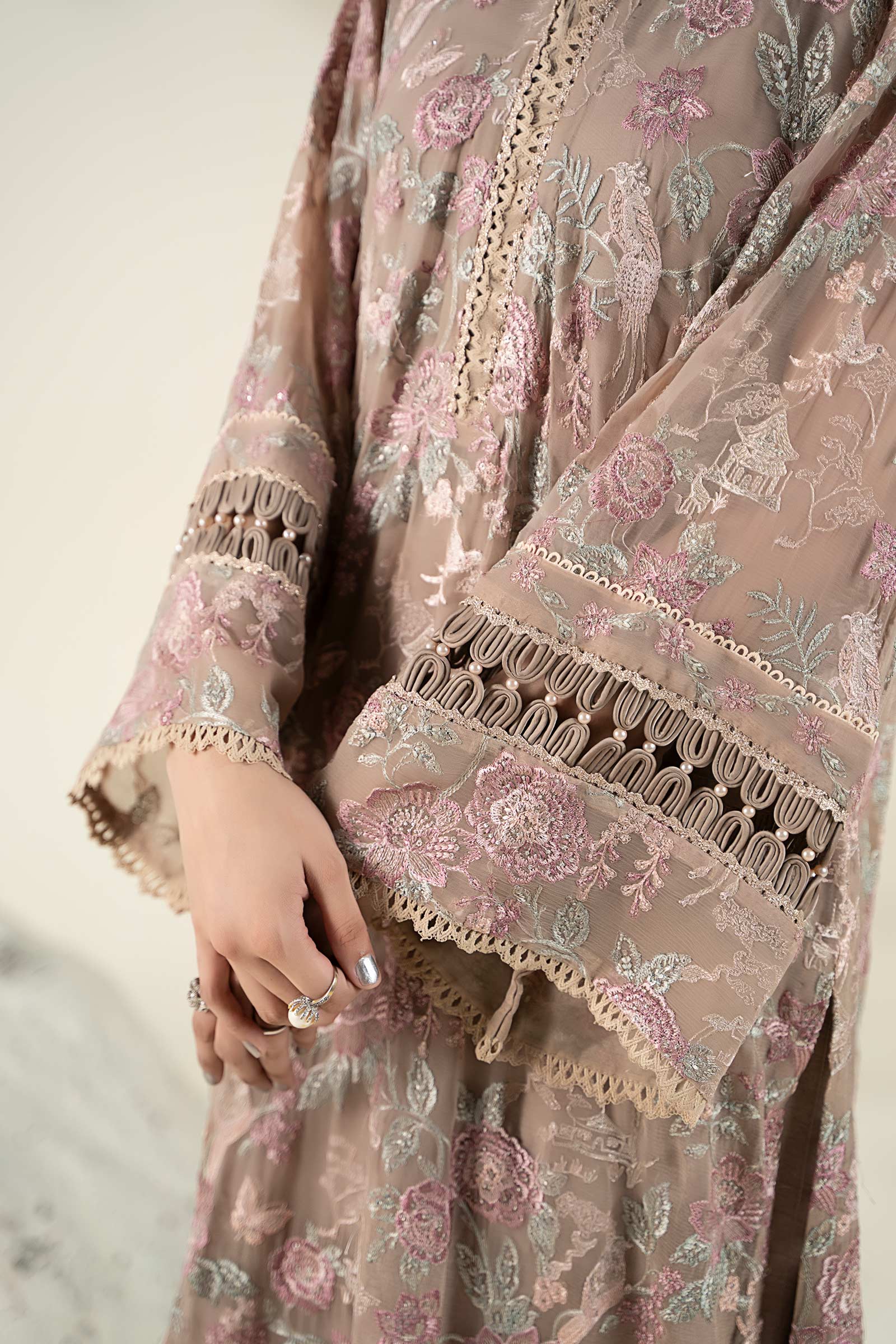 Embroidered Chiffon Fabric (2Pcs) | LF-920 - Image 9