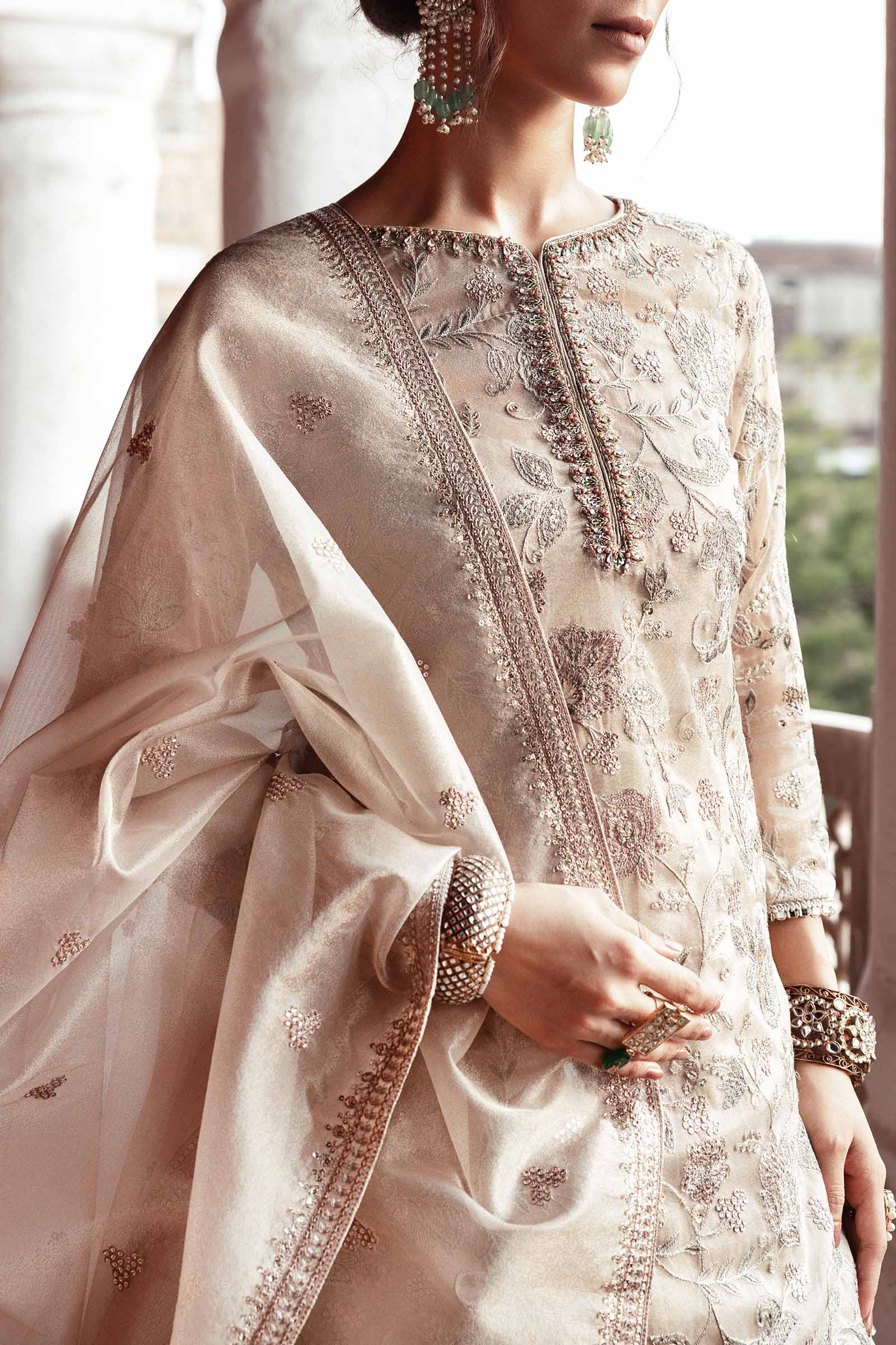 Embroidered Masoori Fabric (2Pcs) | LF-921 - Image 2