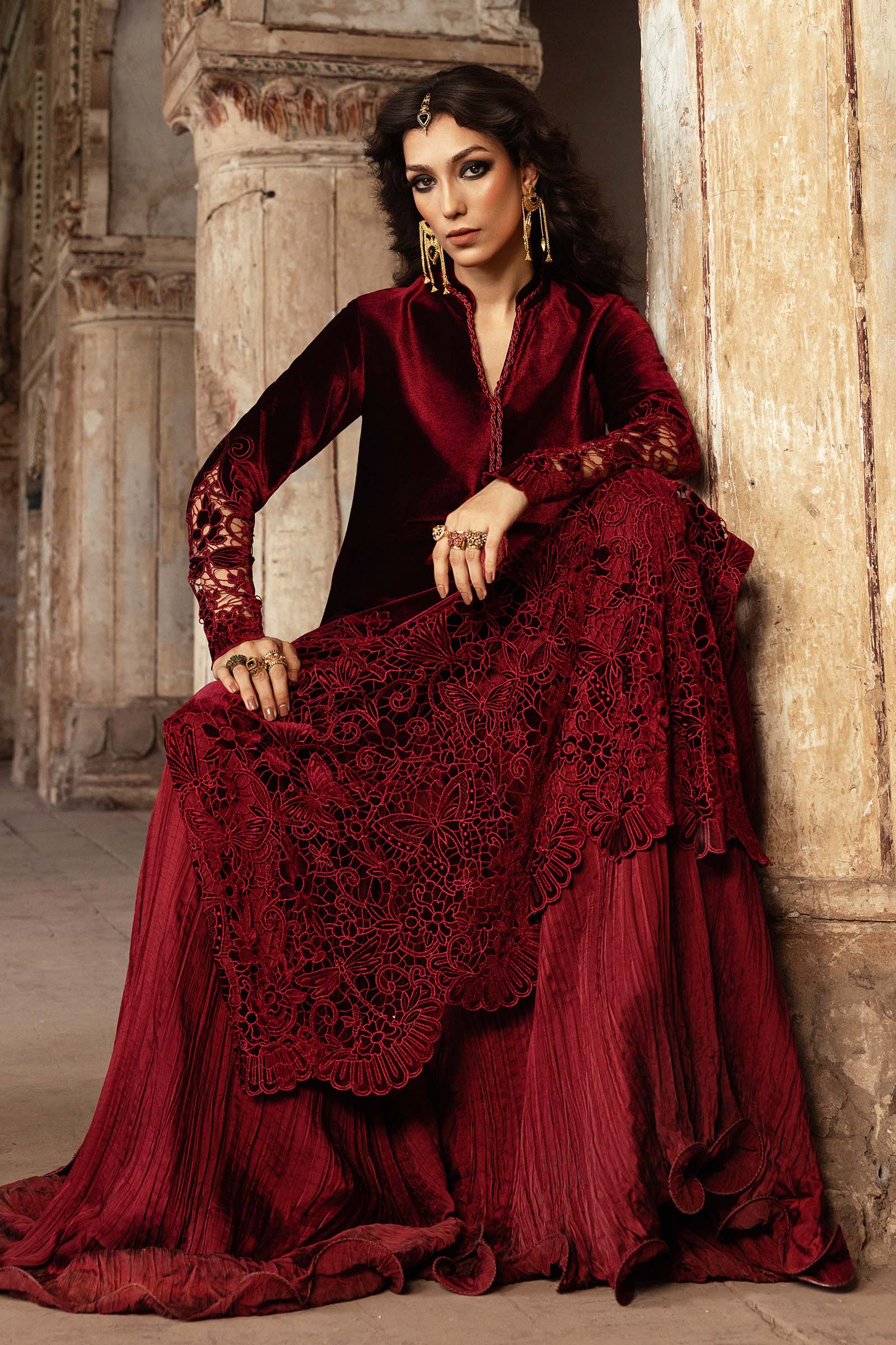Embroidered Velvet Fabric (1Pc) | LF-CH25-02 - Image 2