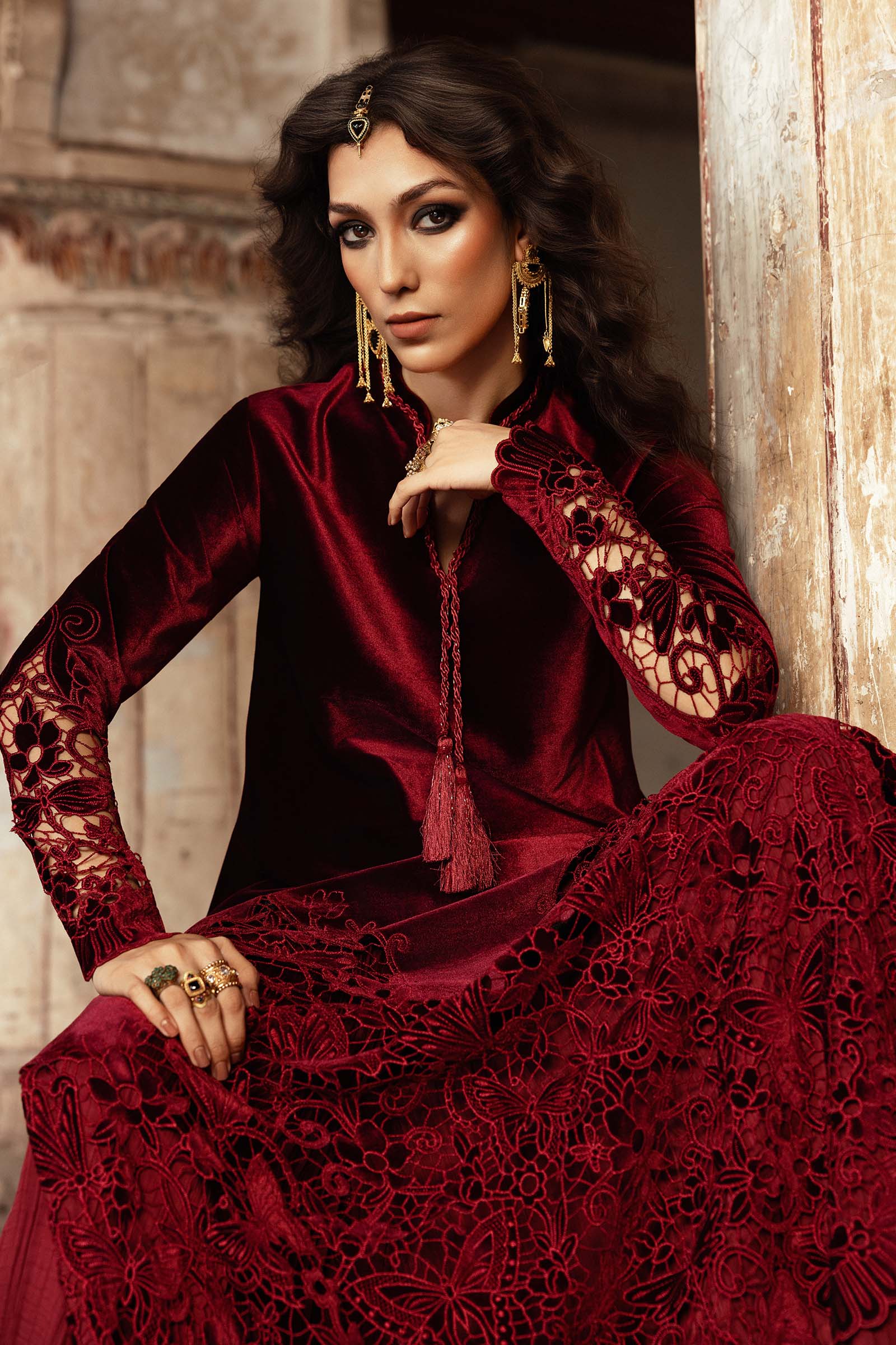 Embroidered Velvet Fabric (1Pc) | LF-CH25-02 - Image 5