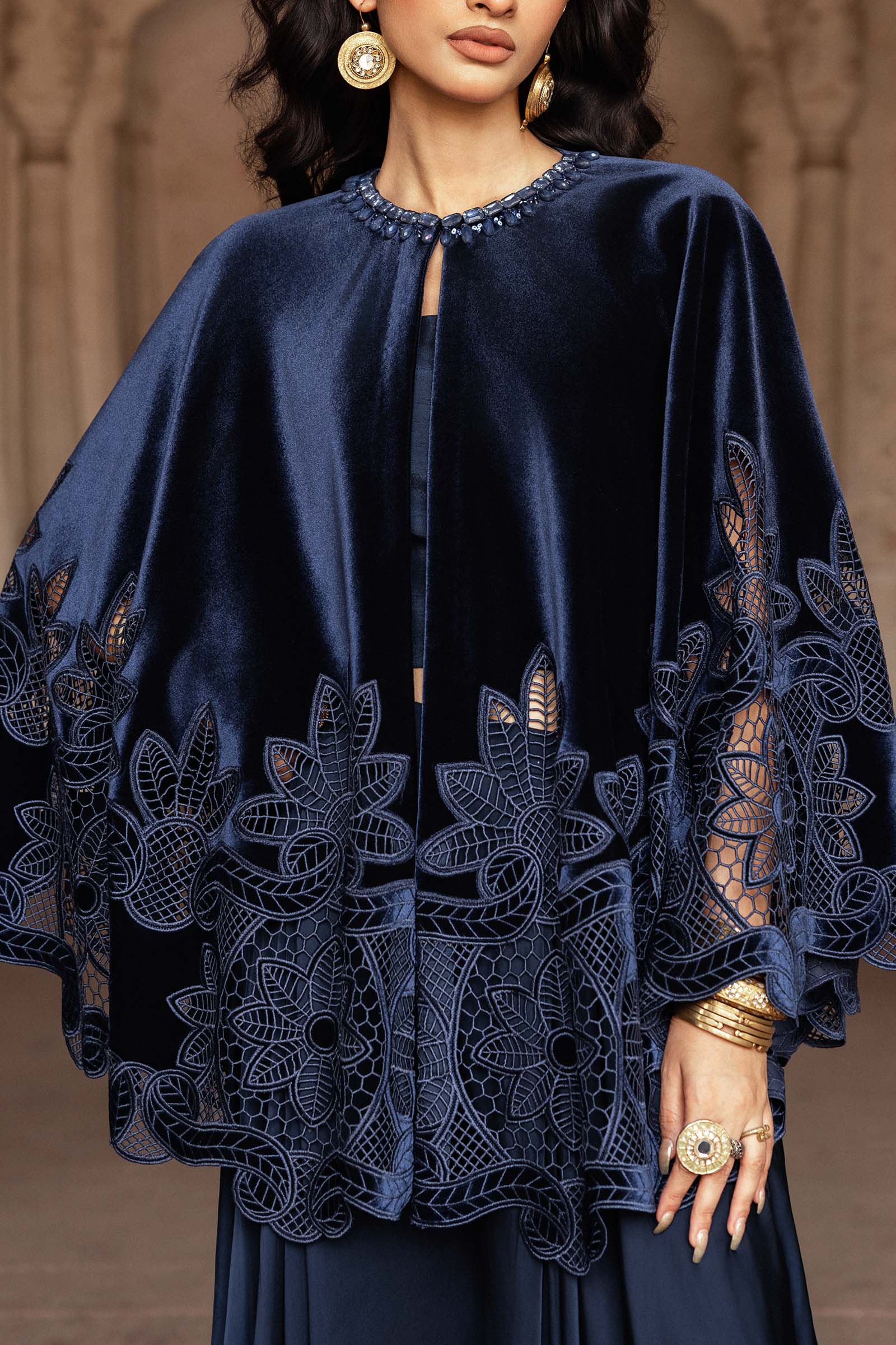 Embroidered Velvet Fabric (1Pc) | LF-CH25-04 - Image 2