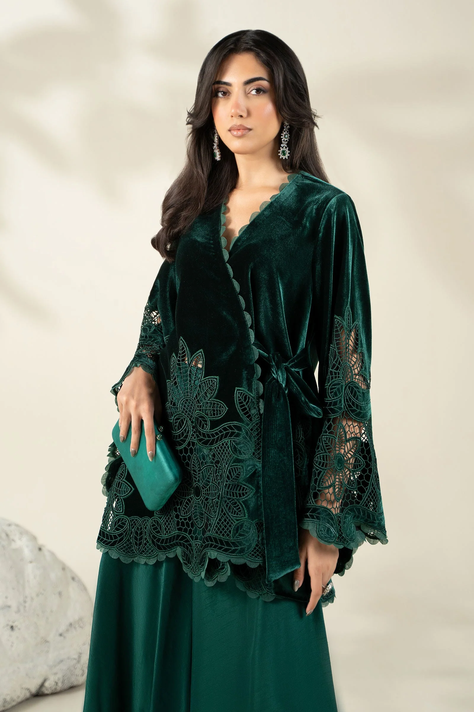 Embroidered Velvet Fabric (1Pc) | LF-CH25-05 - Image 3